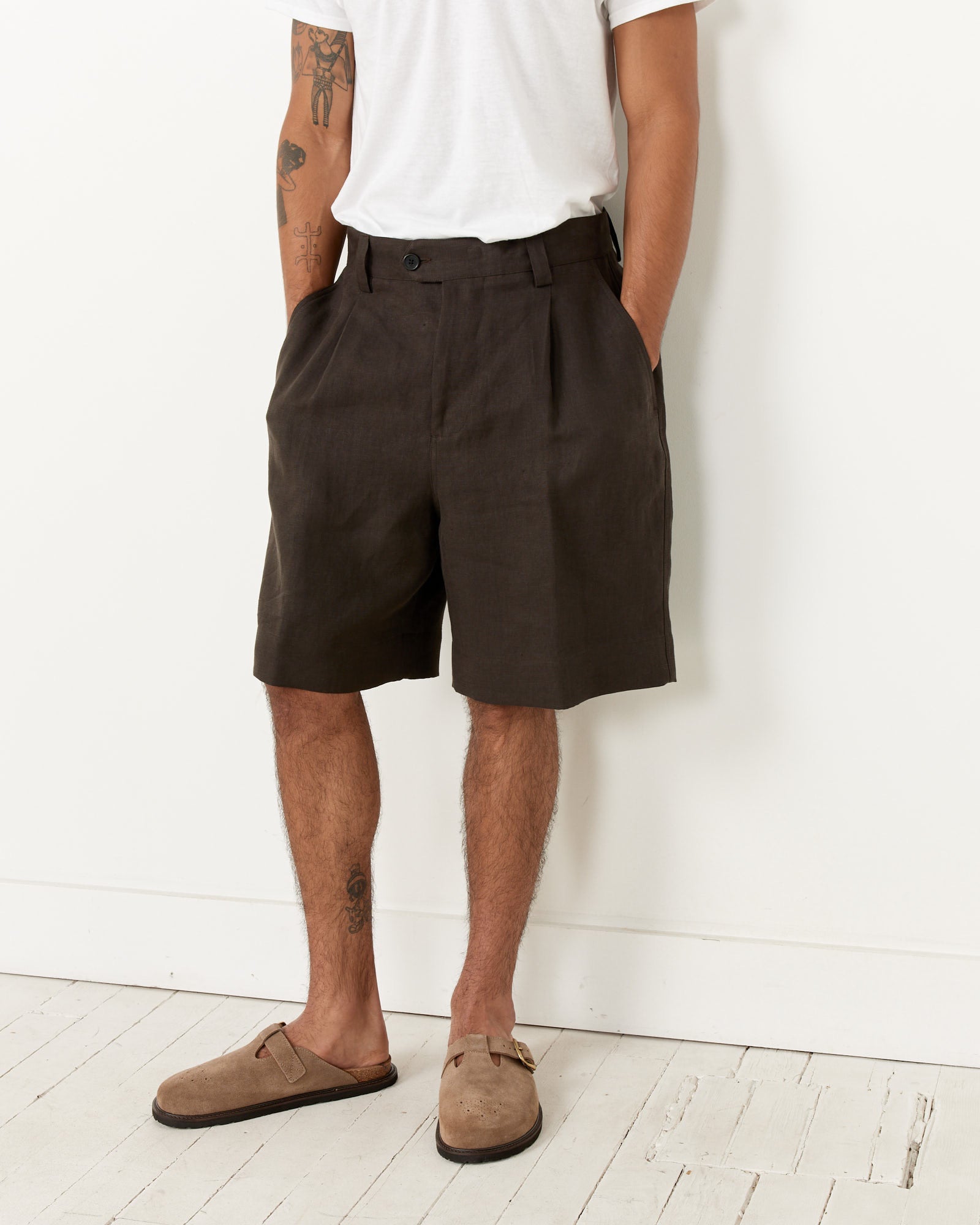 Margaret Howell Wide Leg Short Brown - Brown / L (259585)