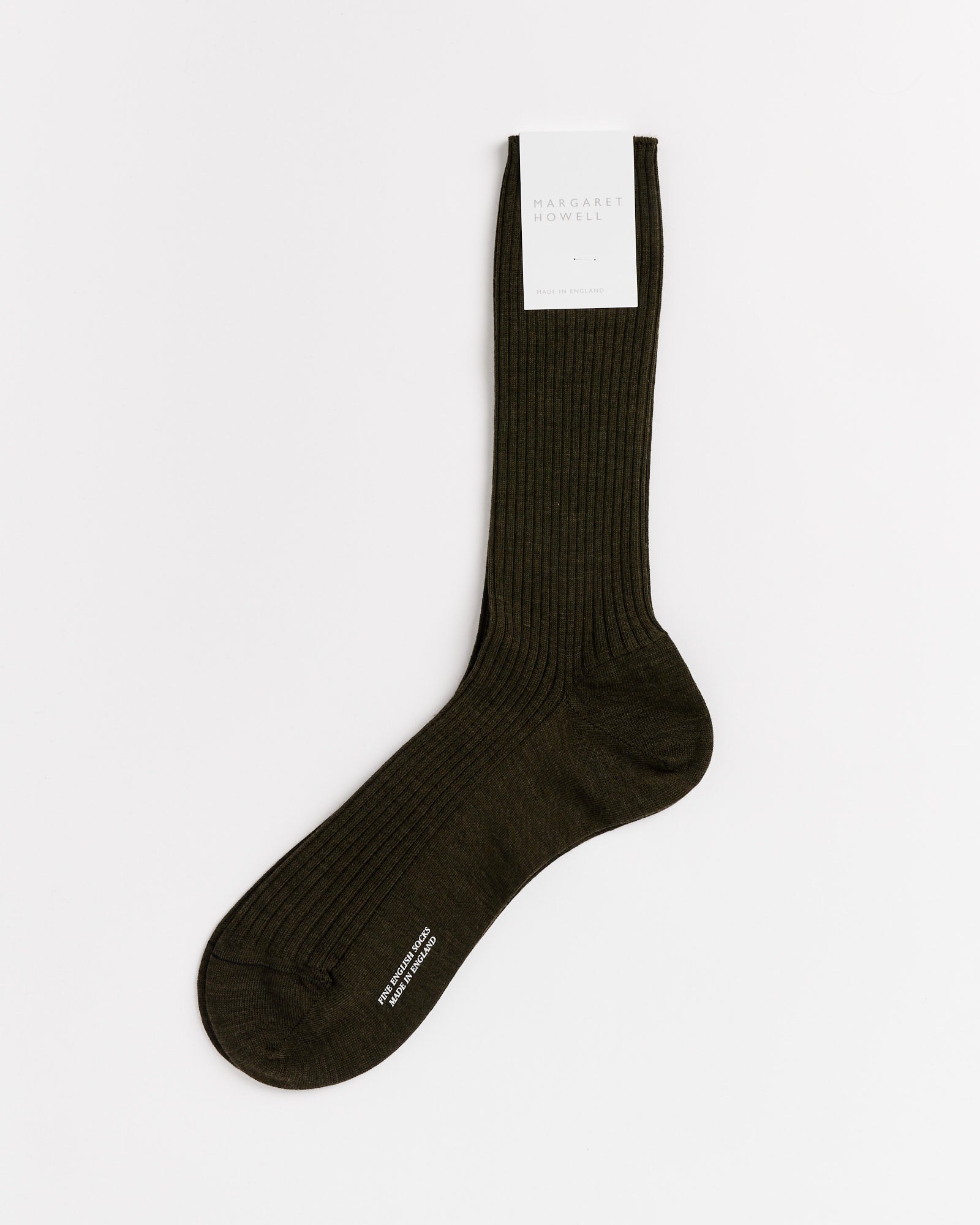 Margaret Howell Full Rib Socks Dark Olive - Dark Olive / OS (259588)