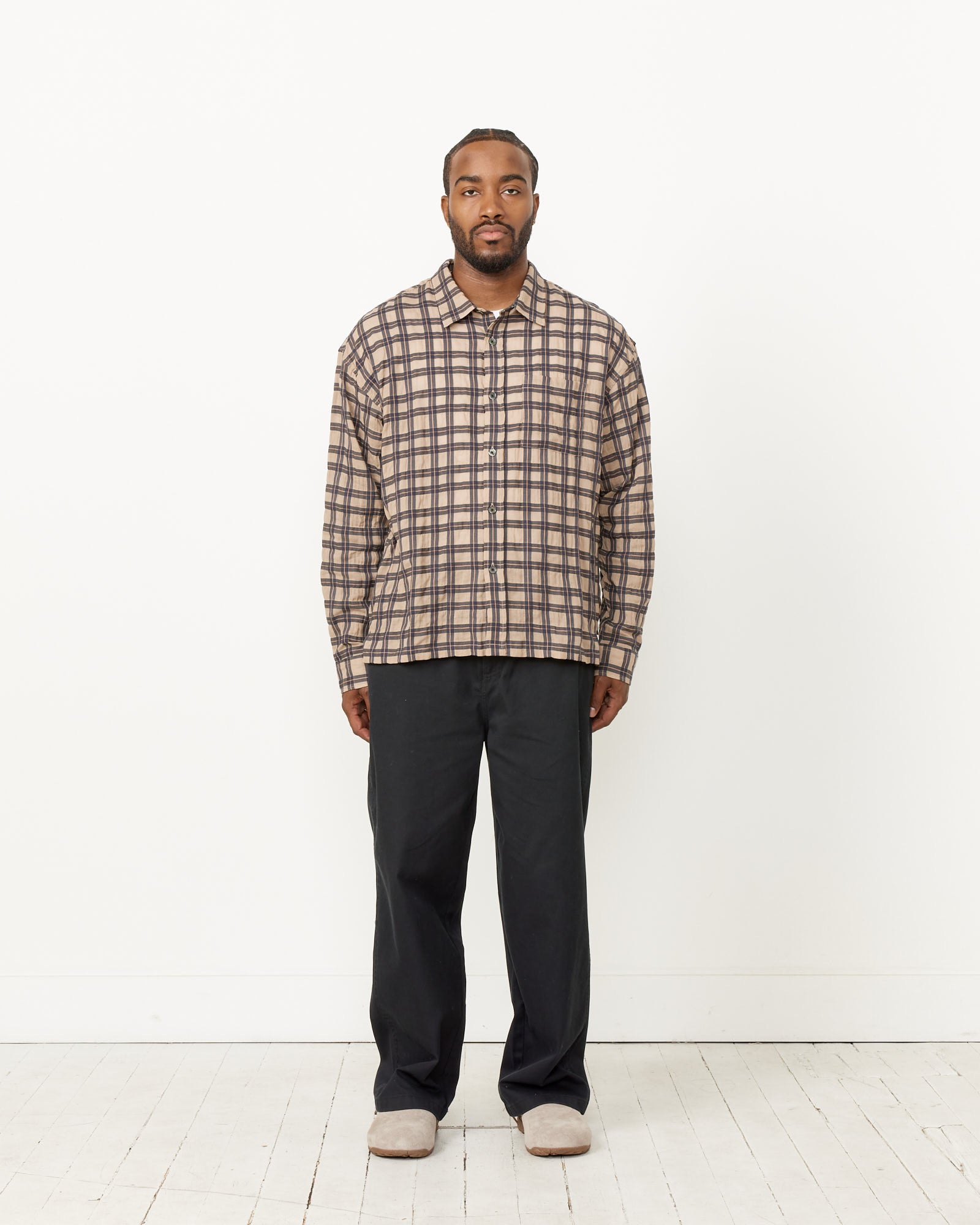 Stussy Sonoma Plaid L/S Shirt Tan - Tan / L (259658)