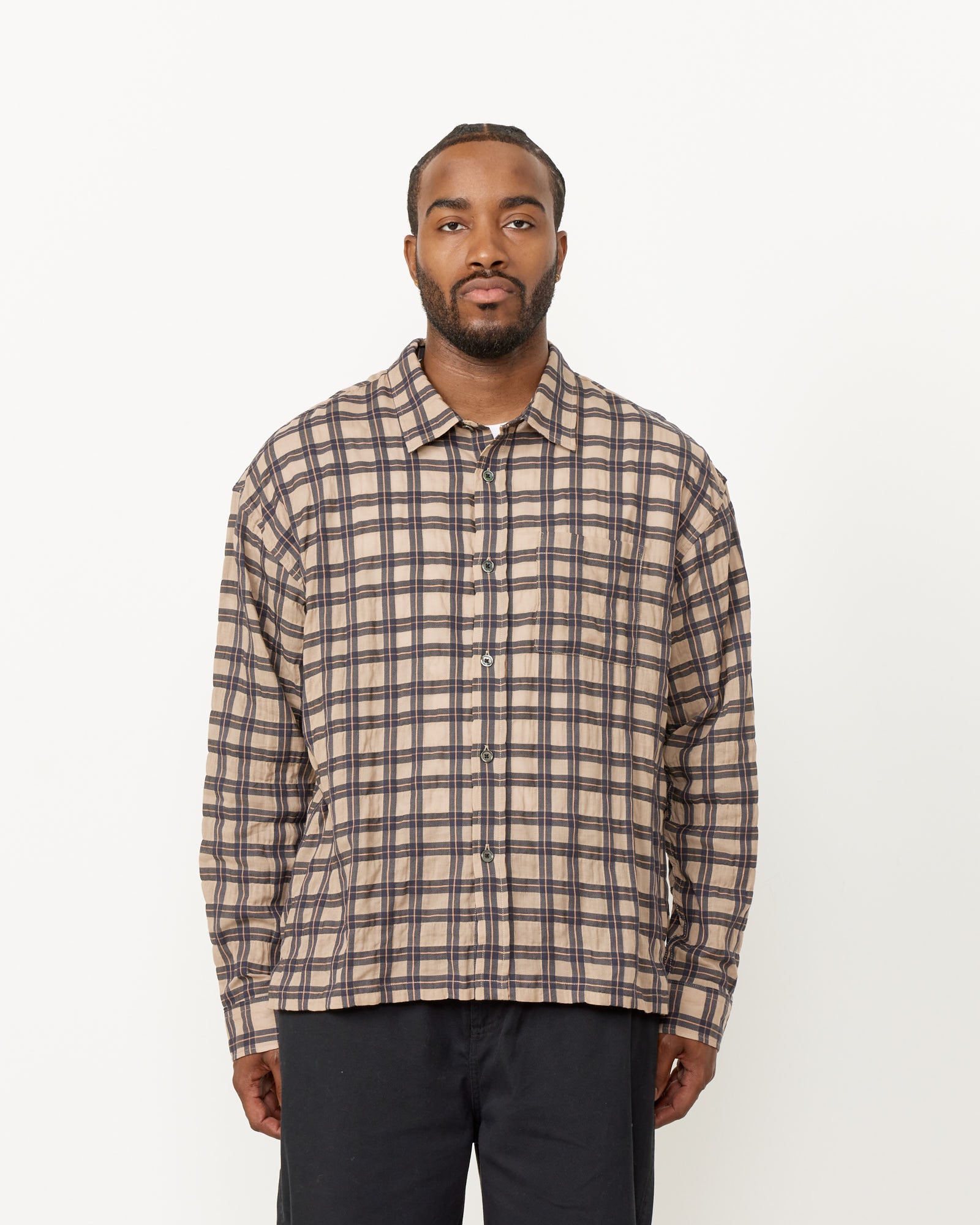 Stussy Sonoma Plaid L/S Shirt Tan - Tan / L (259658)