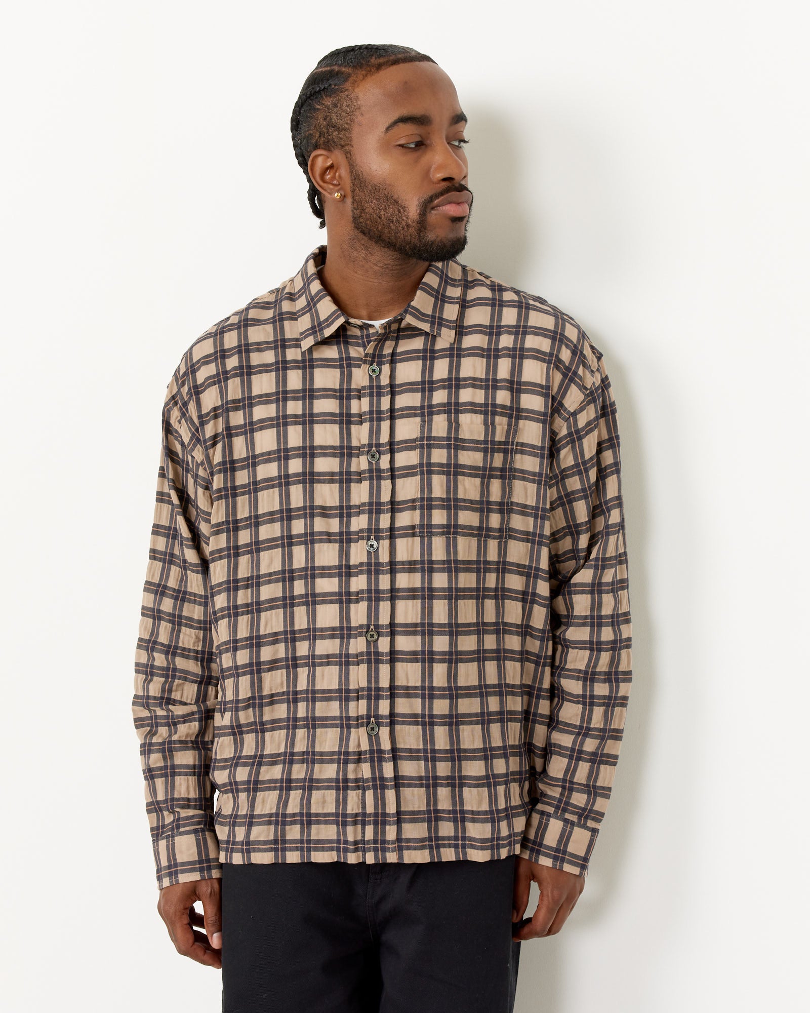 Stussy Sonoma Plaid L/S Shirt Tan - Tan / L (259658)