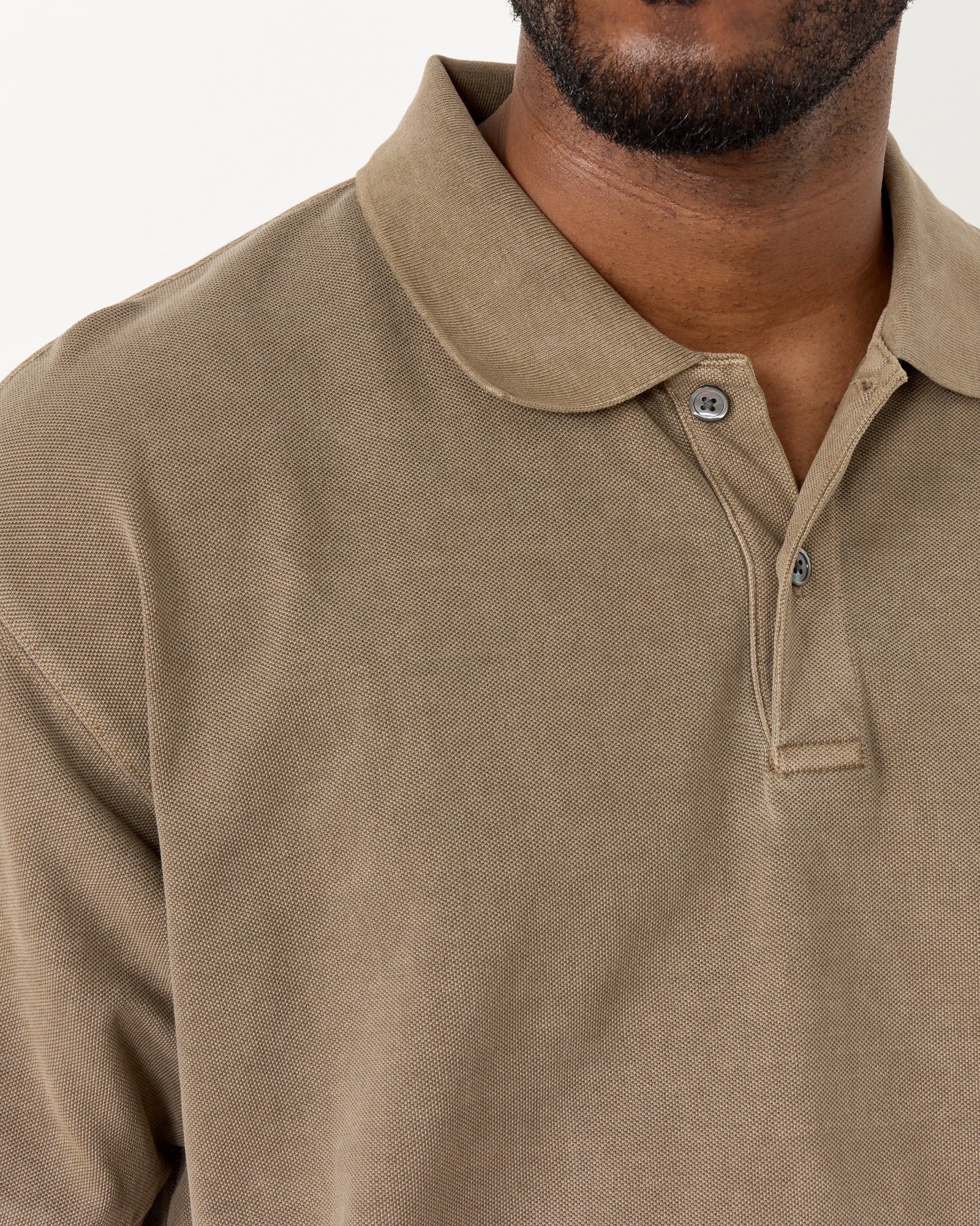 Stussy Pig Dyed Pique Polo Taupe - Taupe / L (259670)