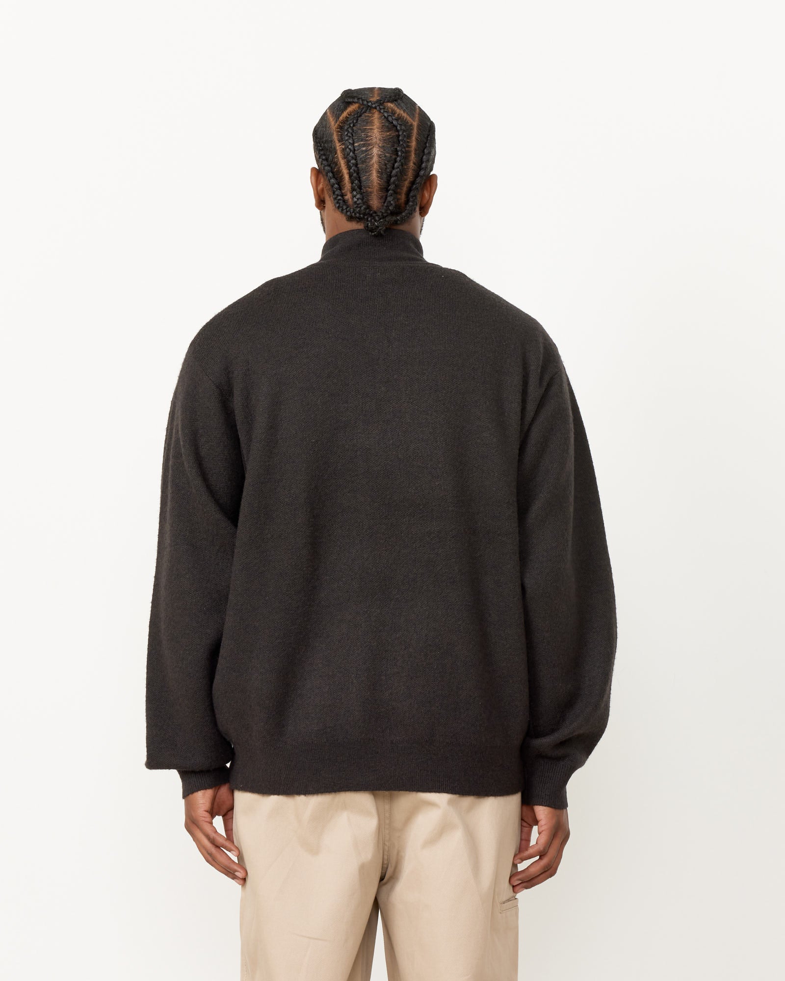 Stussy Half Zip Mock Neck Sweater Black - Black / L (259698)