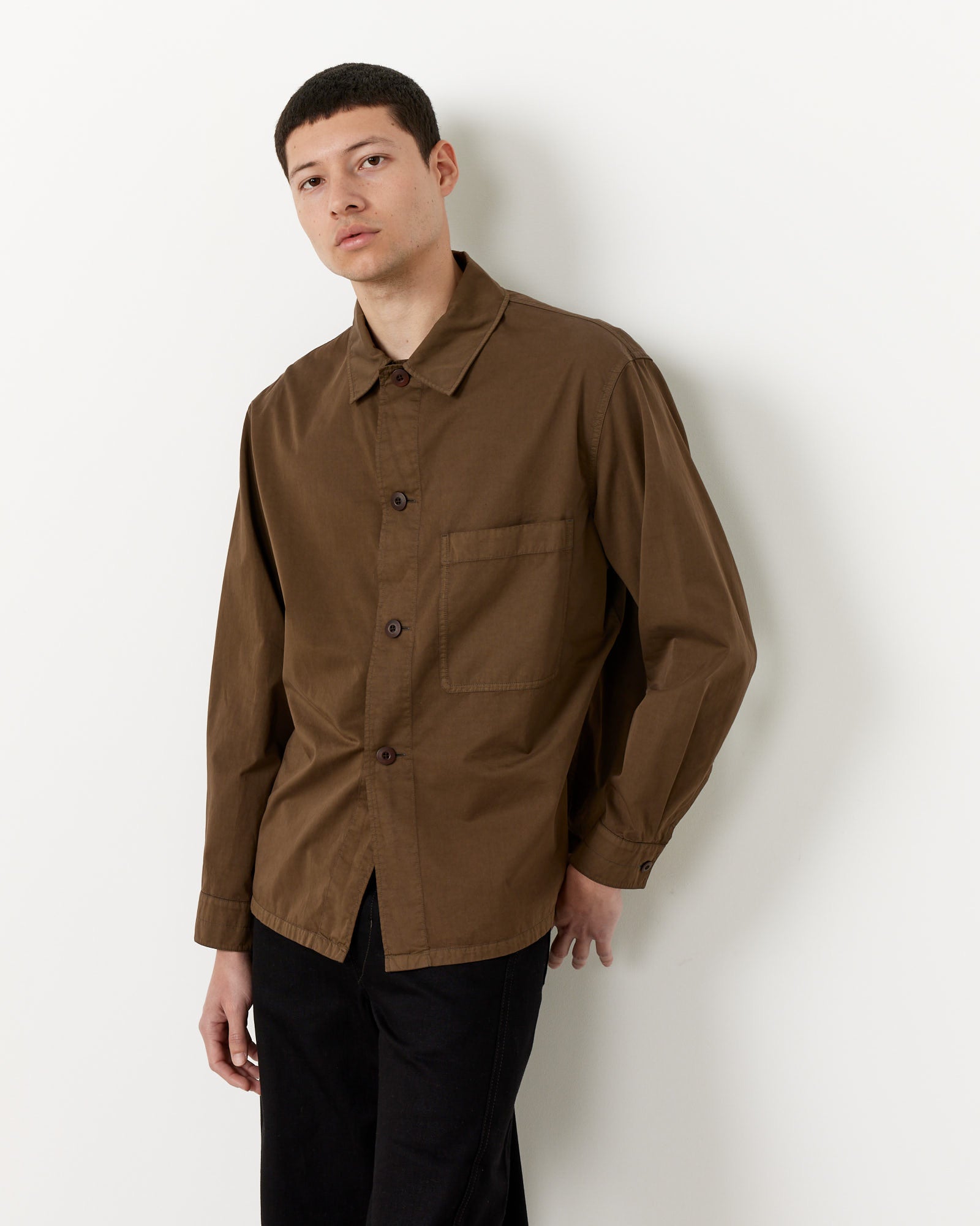 Lemaire  L/S Pyjama Shirt Dark Tobacco - Dark Tobacco / 48 (259781)