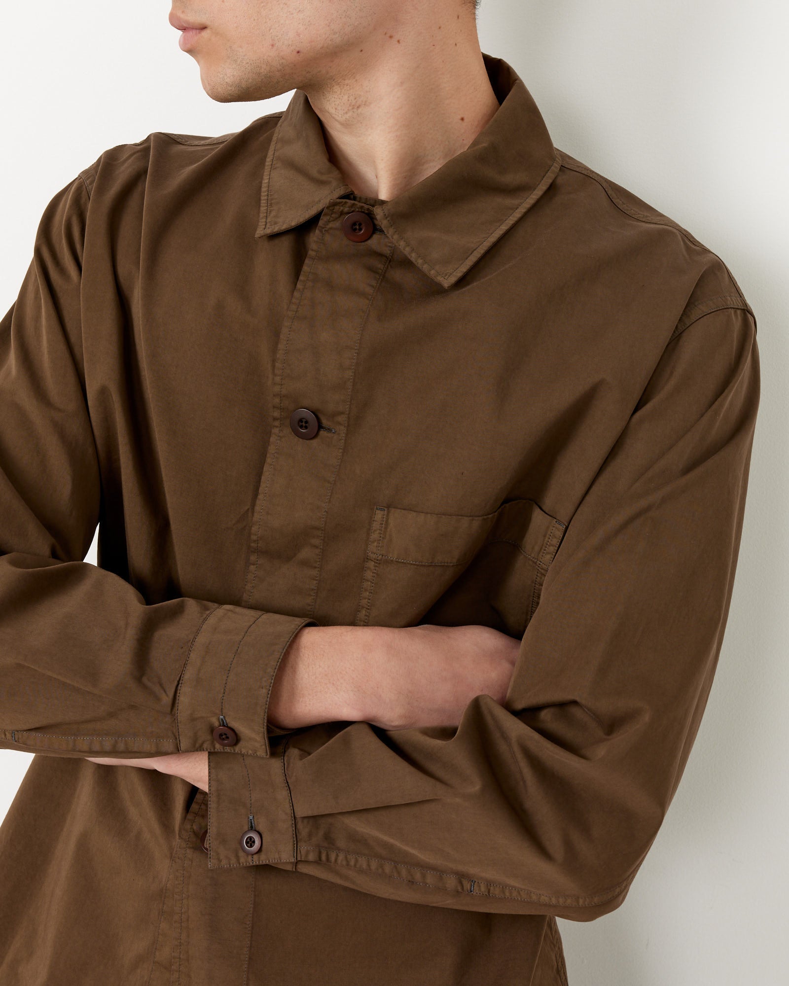 Lemaire  L/S Pyjama Shirt Dark Tobacco - Dark Tobacco / 48 (259781)