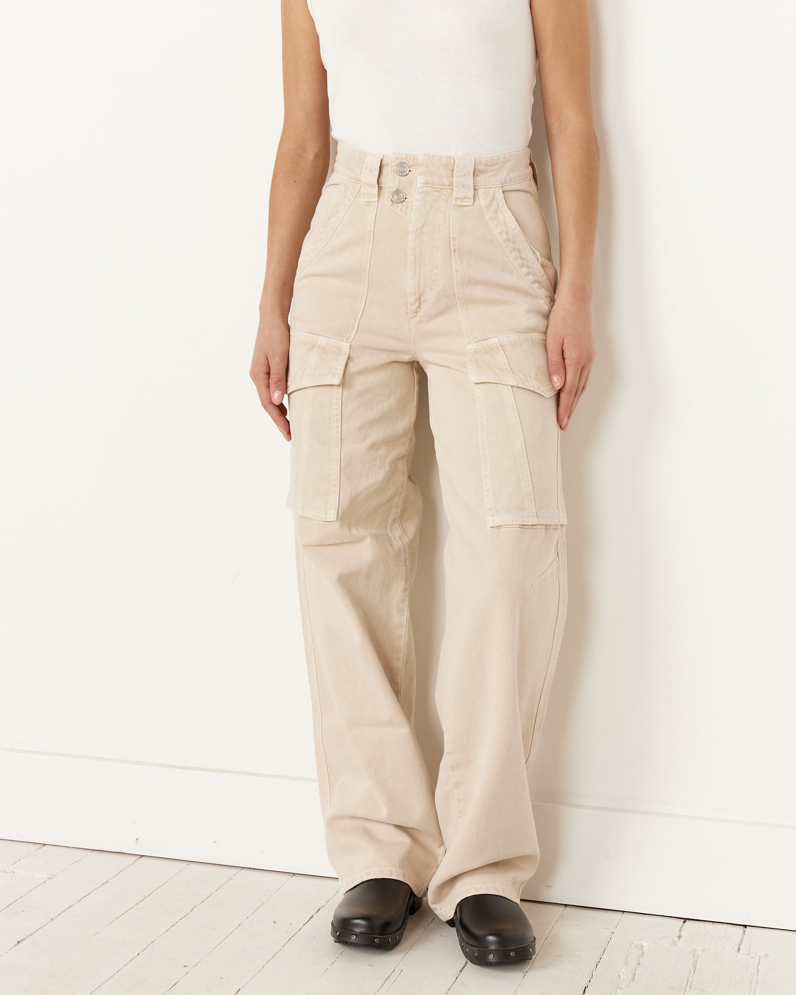 Isabel Marant Etoile Heilani Pant Ecru - Ecru / 32 (260577)