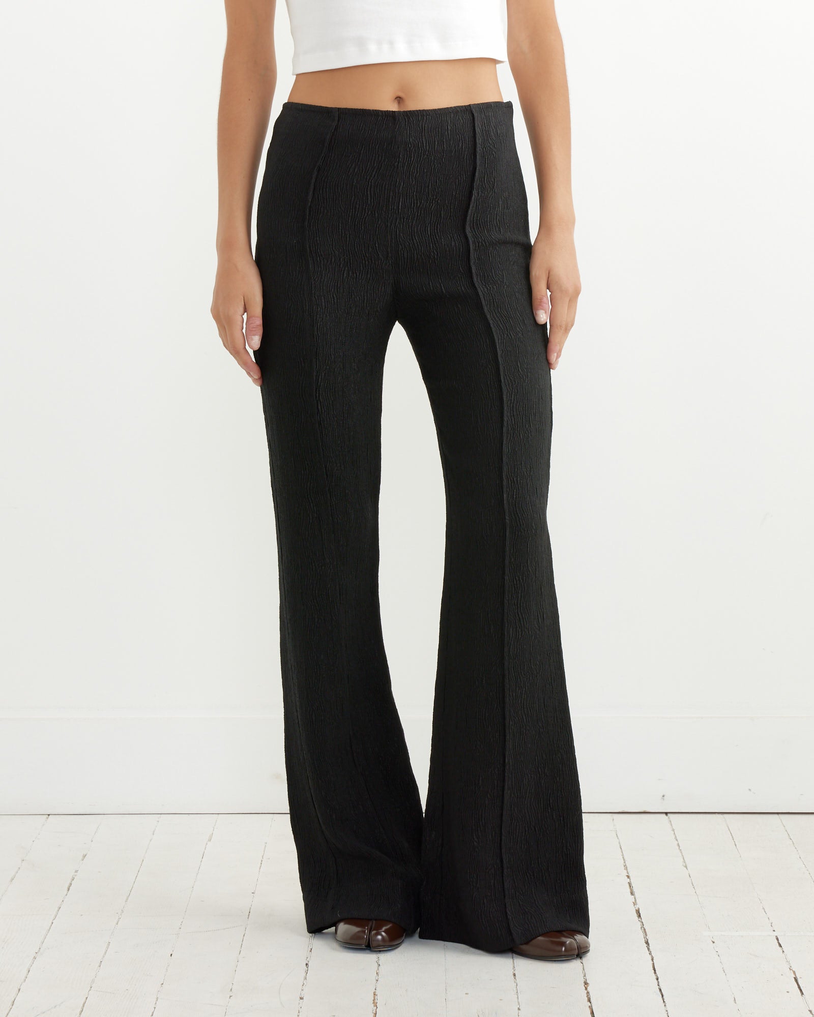 Ganni Crepe Flared Pant Black - Black / 34 (260599)