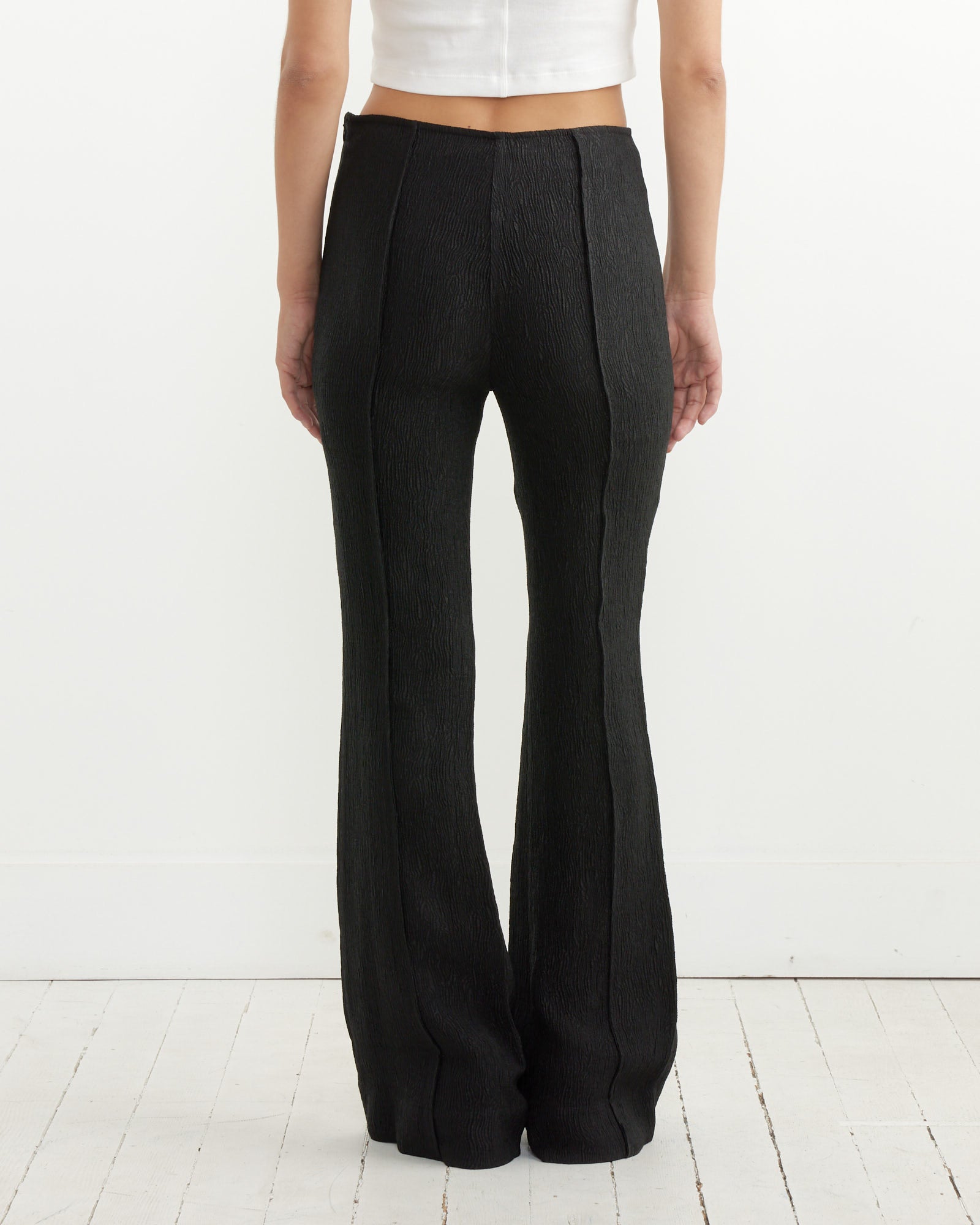 Crepe Flared Pant in Black