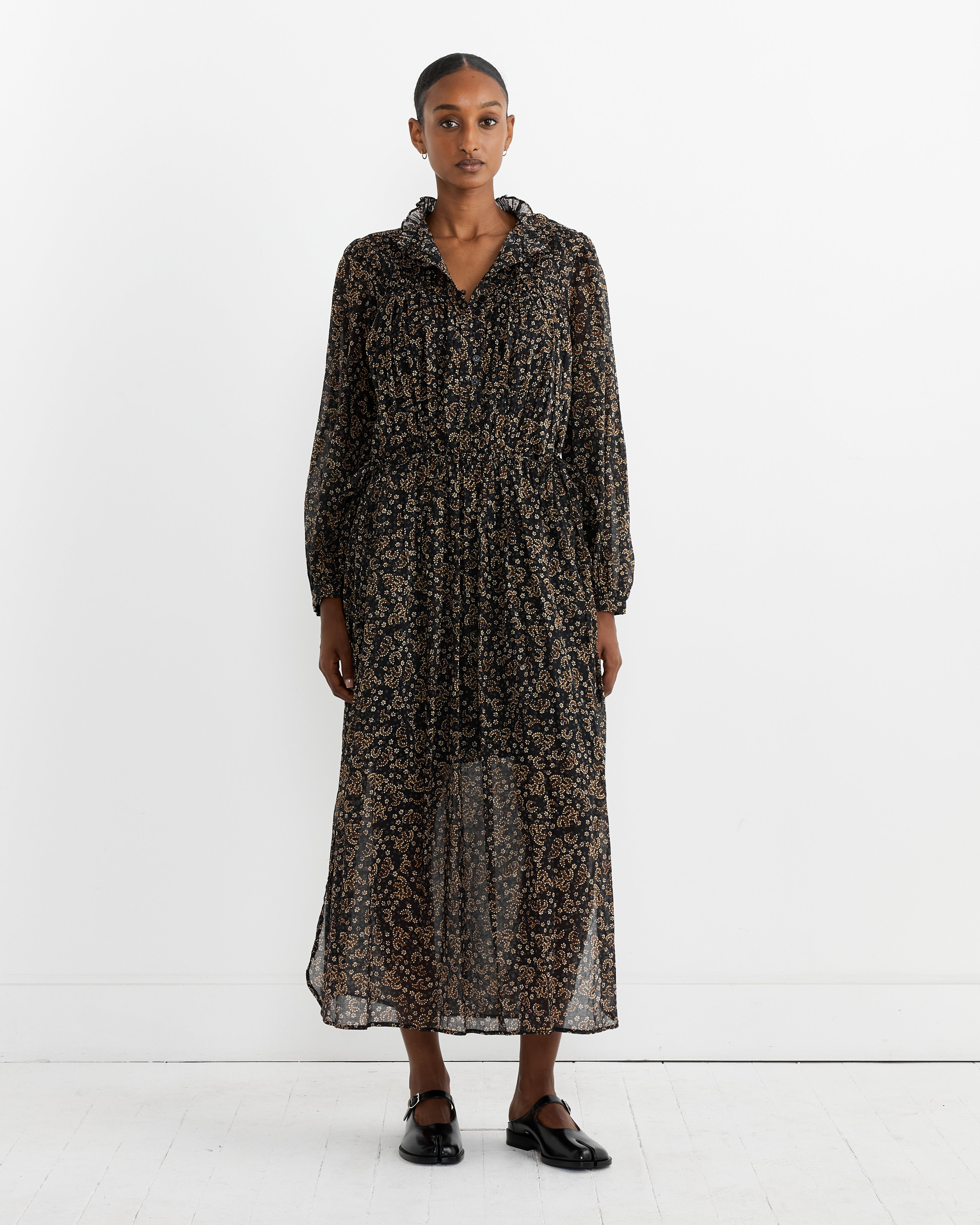 Isabel Marant Etoile Dalida Dress Black/Ochre - Black/Ochre / 36 (260657)