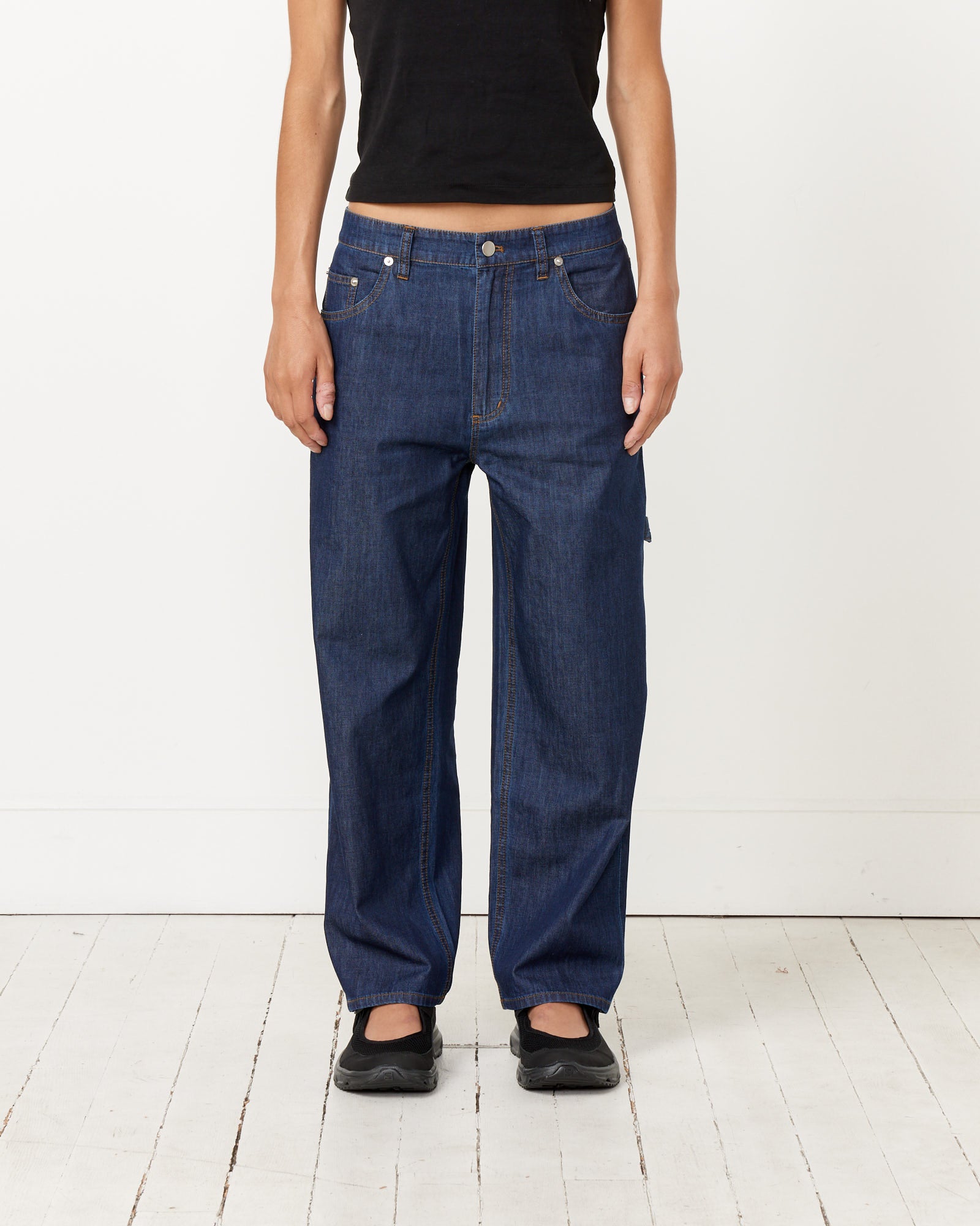 Tibi Cropped Slouchy Cargo Jean Indigo - Indigo / 26 (260691)