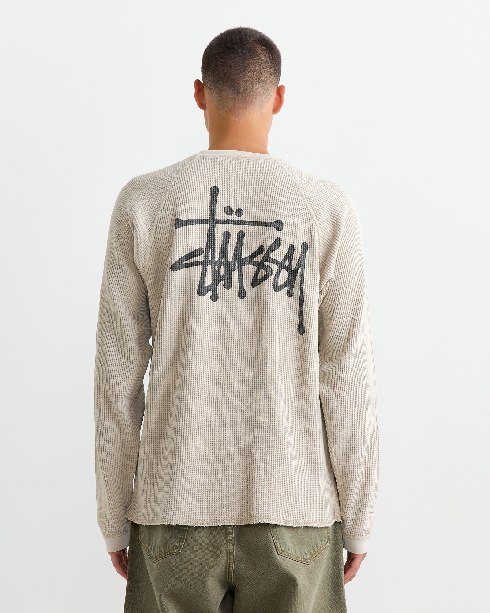 Stussy Raglan Thermal Basic Crewneck Bone - Bone / L (260778)