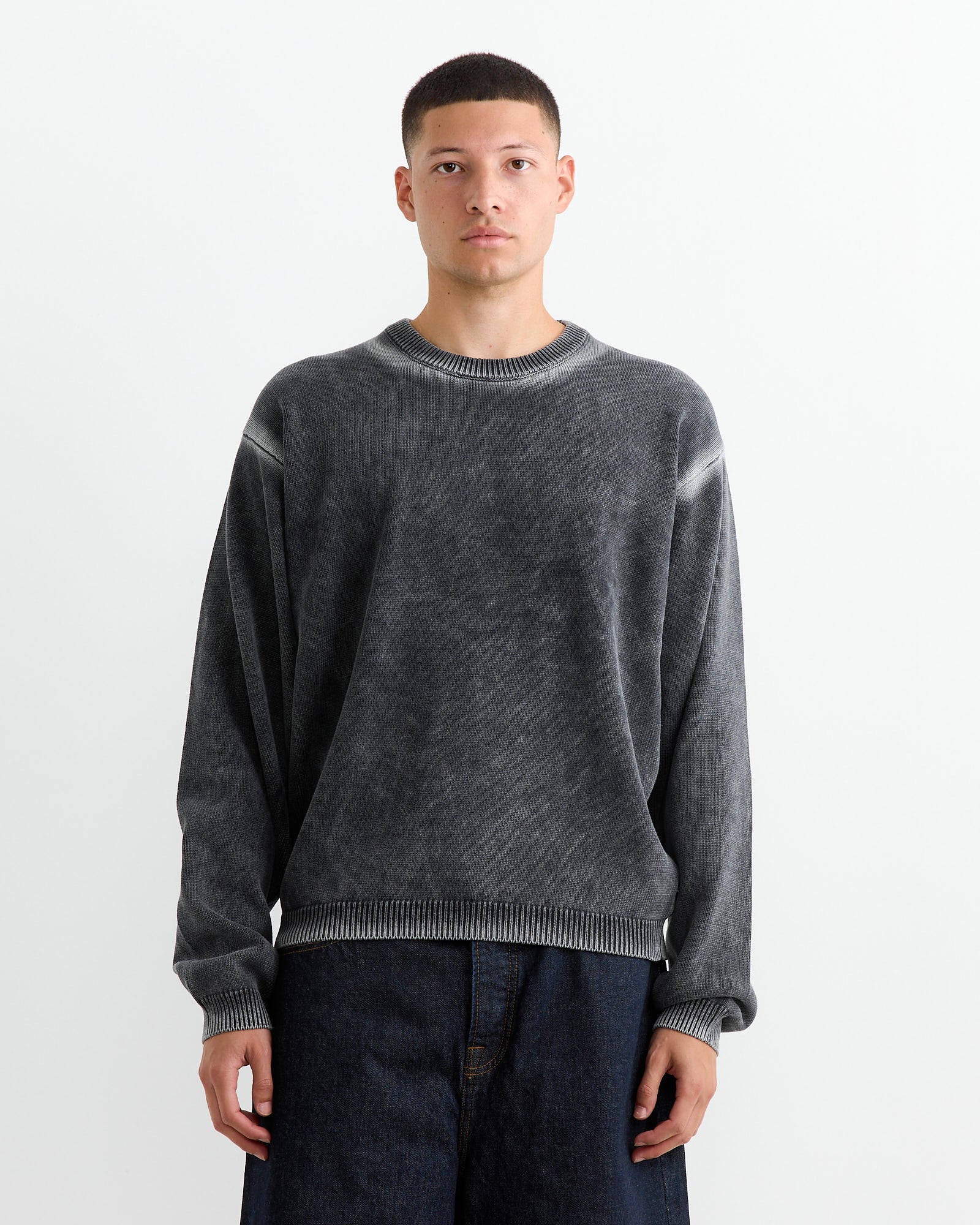 Stussy Faded Cotton Crewneck Black - Black / XL (260810)