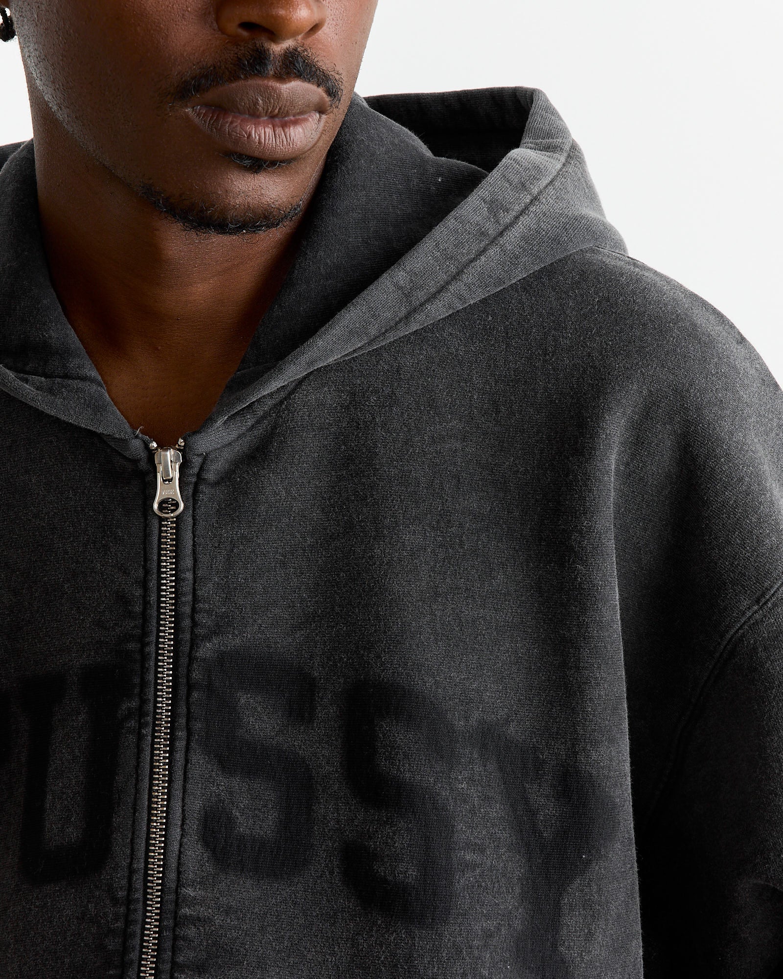 Stussy Faded Graphic Zip Hoodie Washed Black - Washed Black / L (260817)