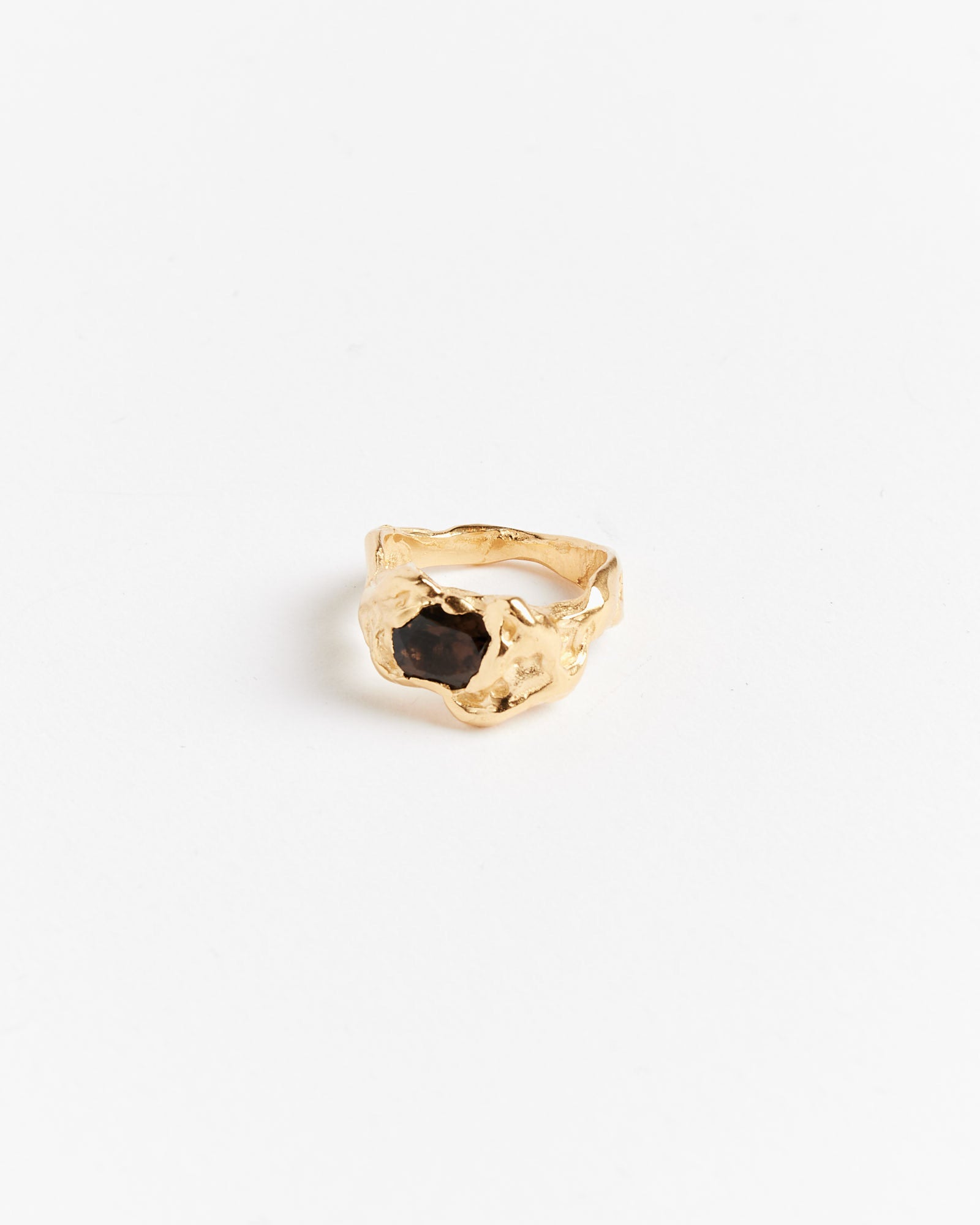 Simuero Ola Ring Gold Plated/Brown - Gold Plated/Brown / 6.5 (260834)