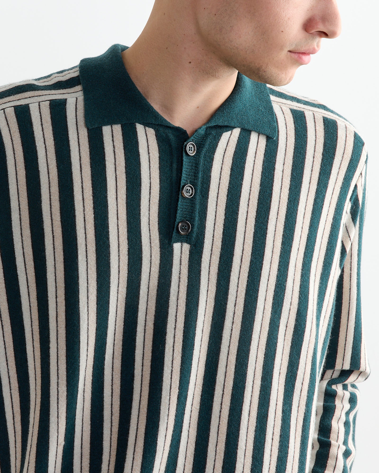 Hogan Stripe Polo in Green Multi