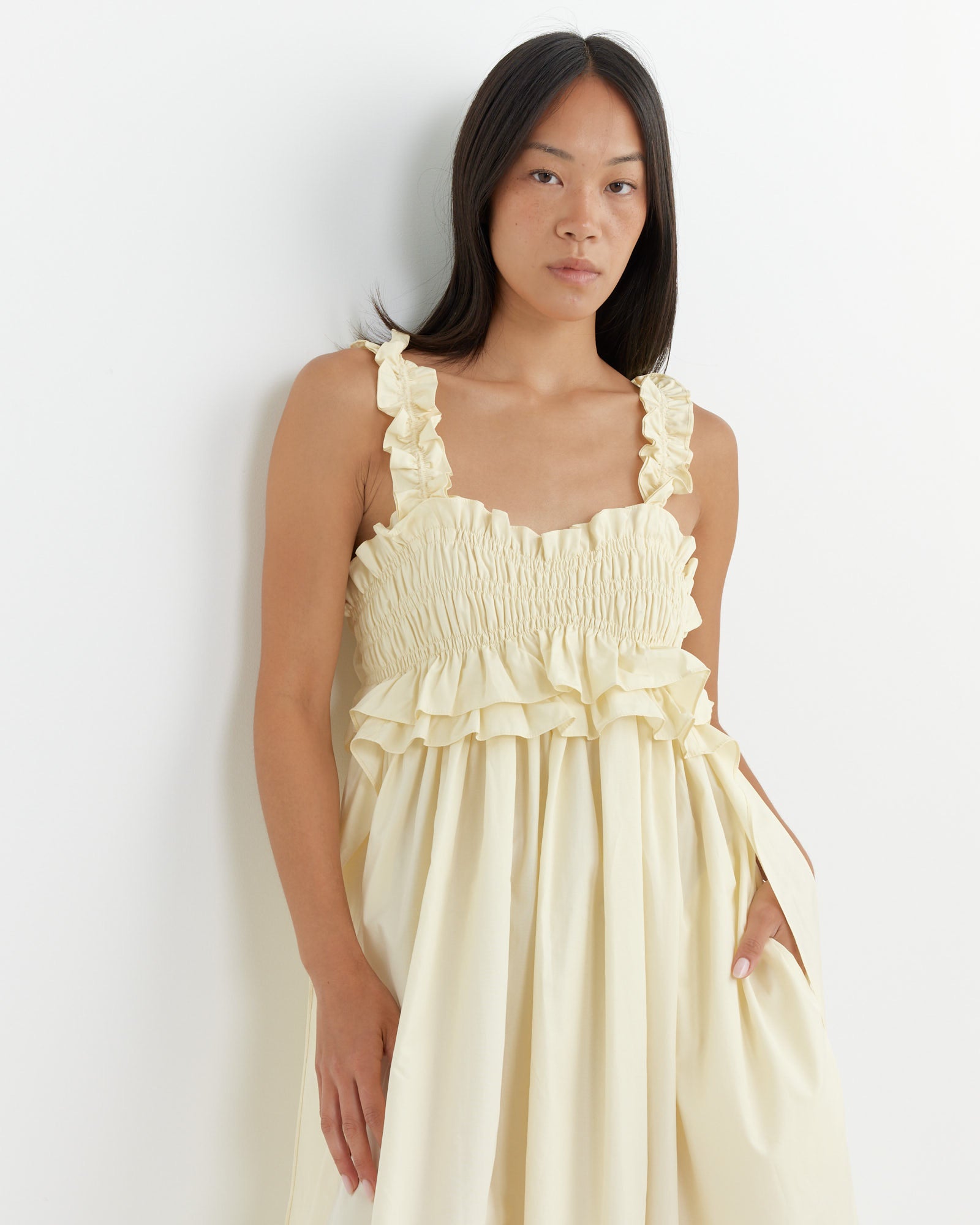 Cecilie Bahnsen Giovanna Dress Soft Yellow - Soft Yellow / 6 (260969)