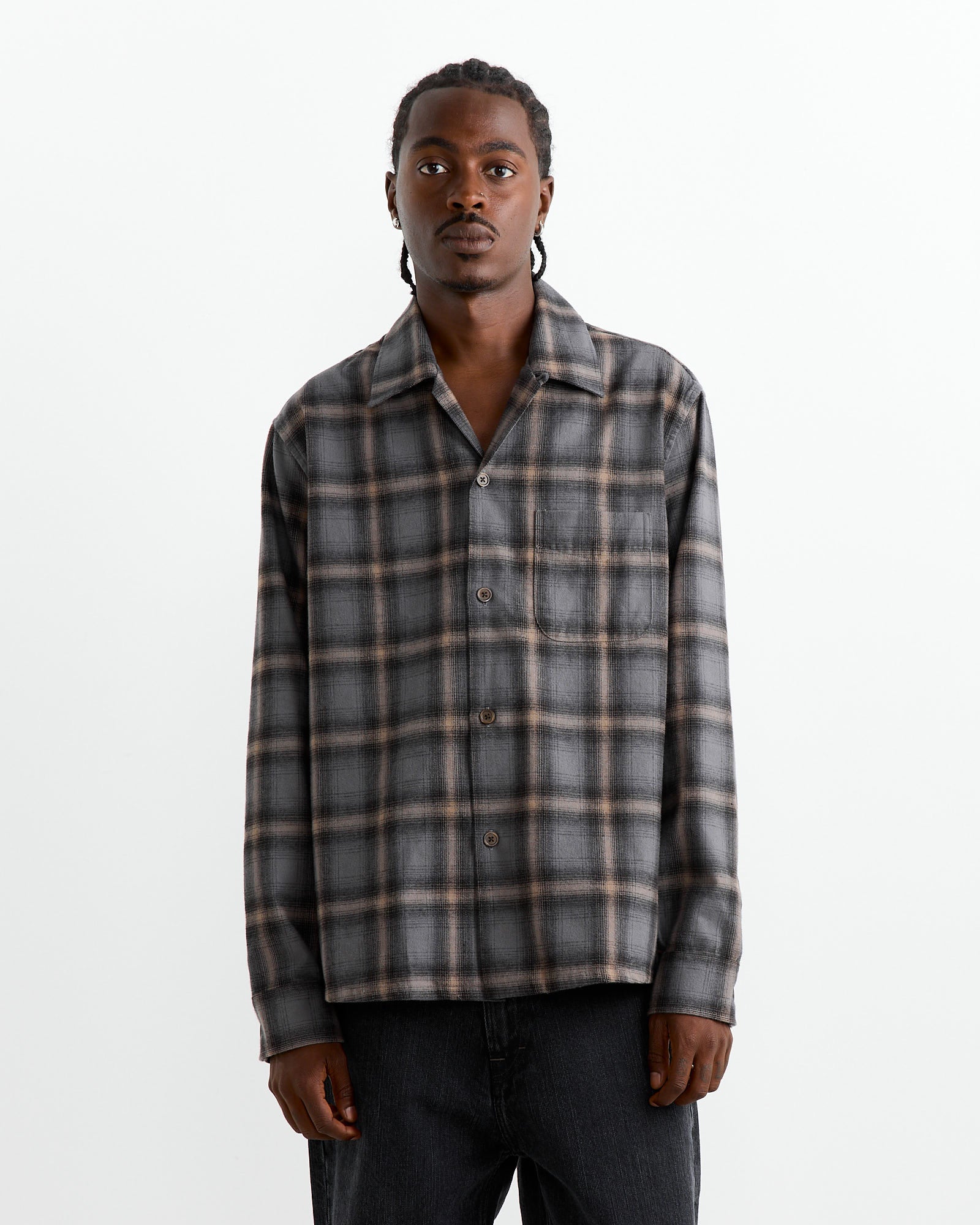 Hausen Shirt in Oyster Check Flannel