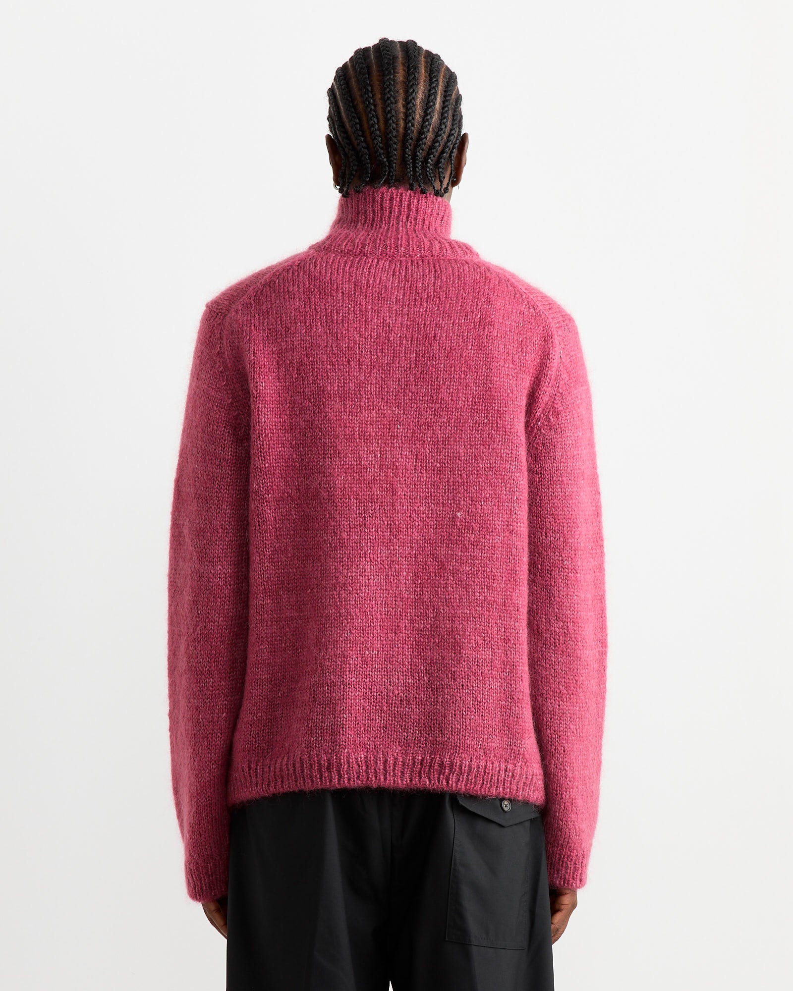 Float Funnel Zip Sweater in Ruby