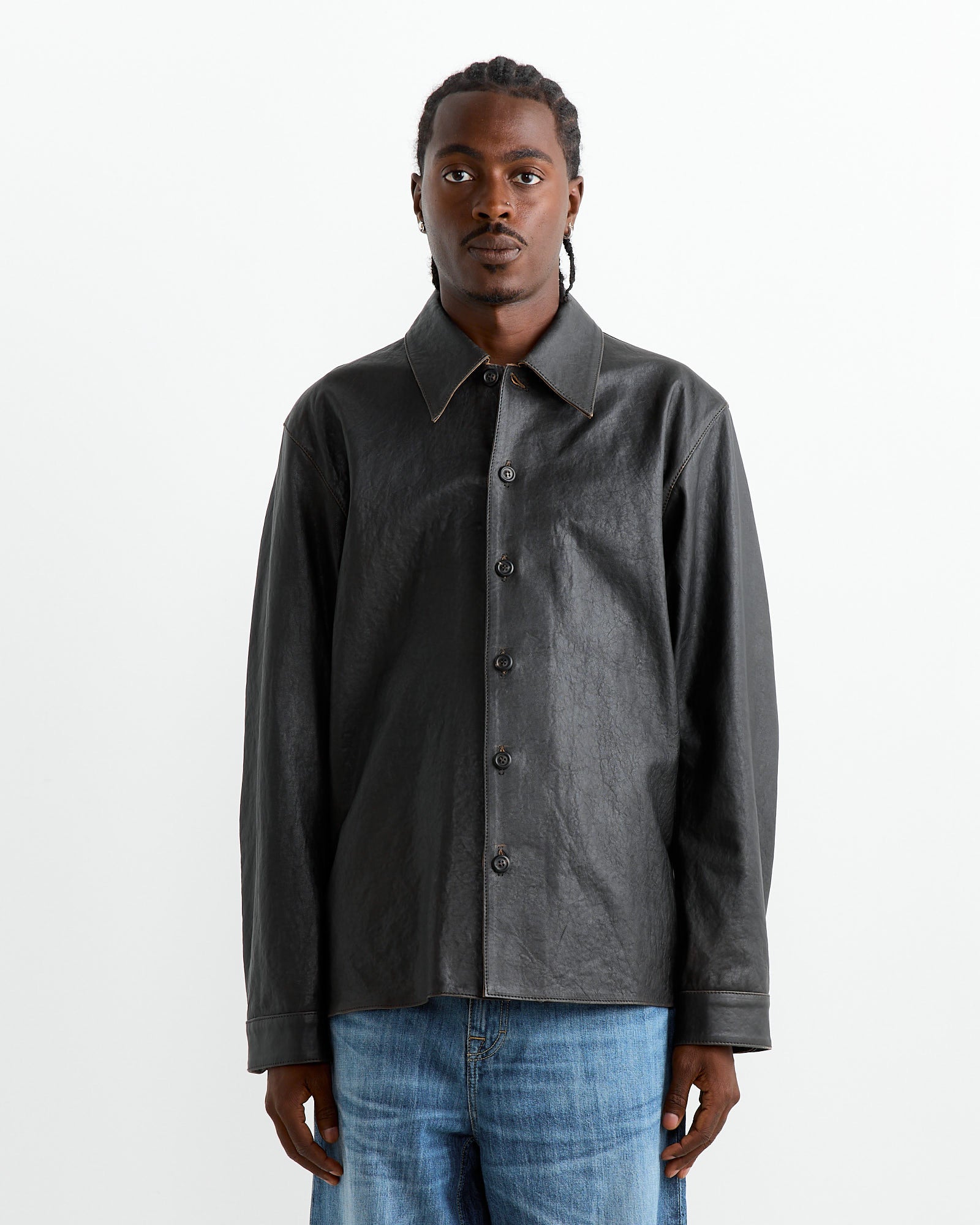 Our Legacy Welding Lambskin Shirt Worn Black - Worn Black / 48 (261107)