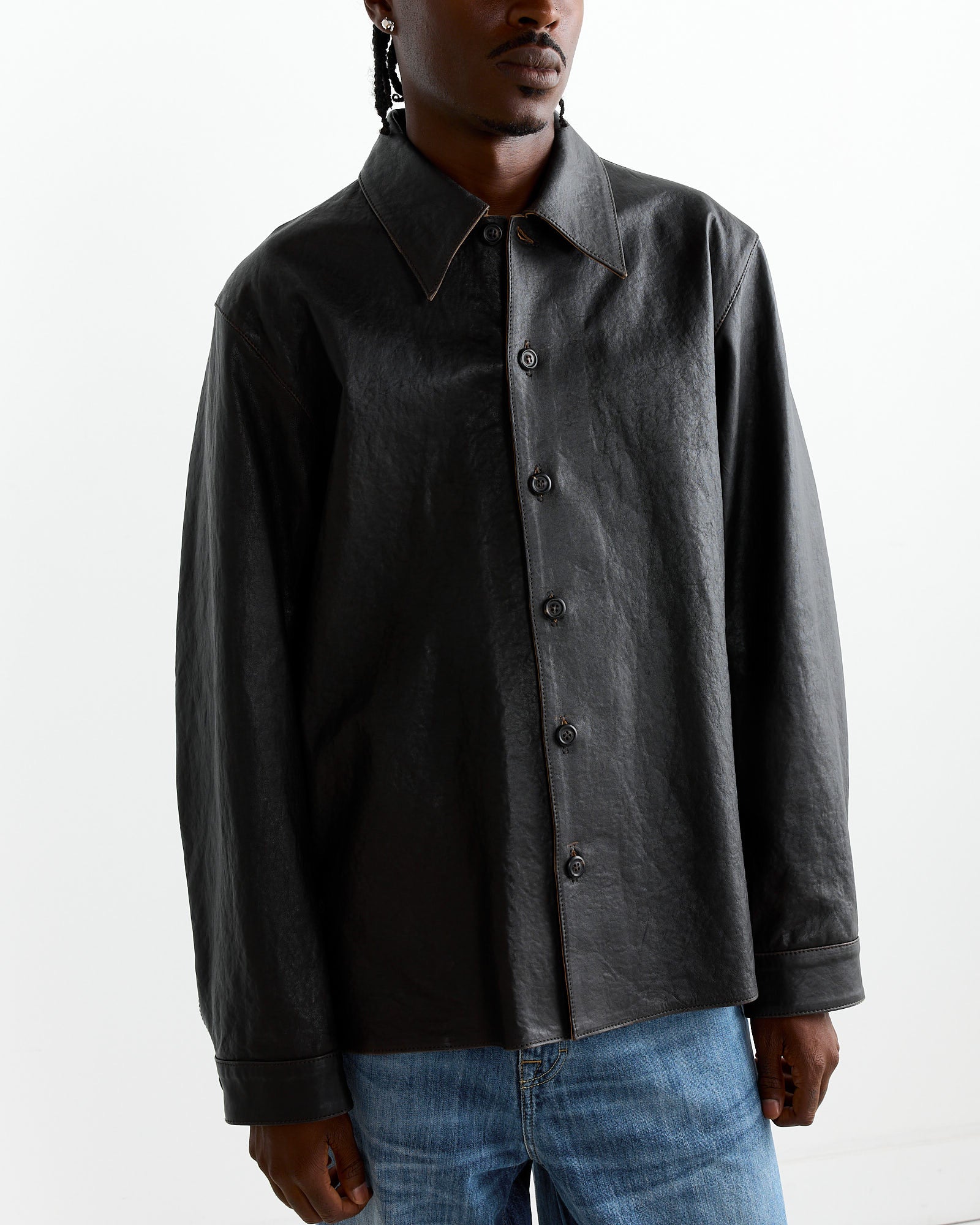 Our Legacy Welding Lambskin Shirt Worn Black - Worn Black / 48 (261107)