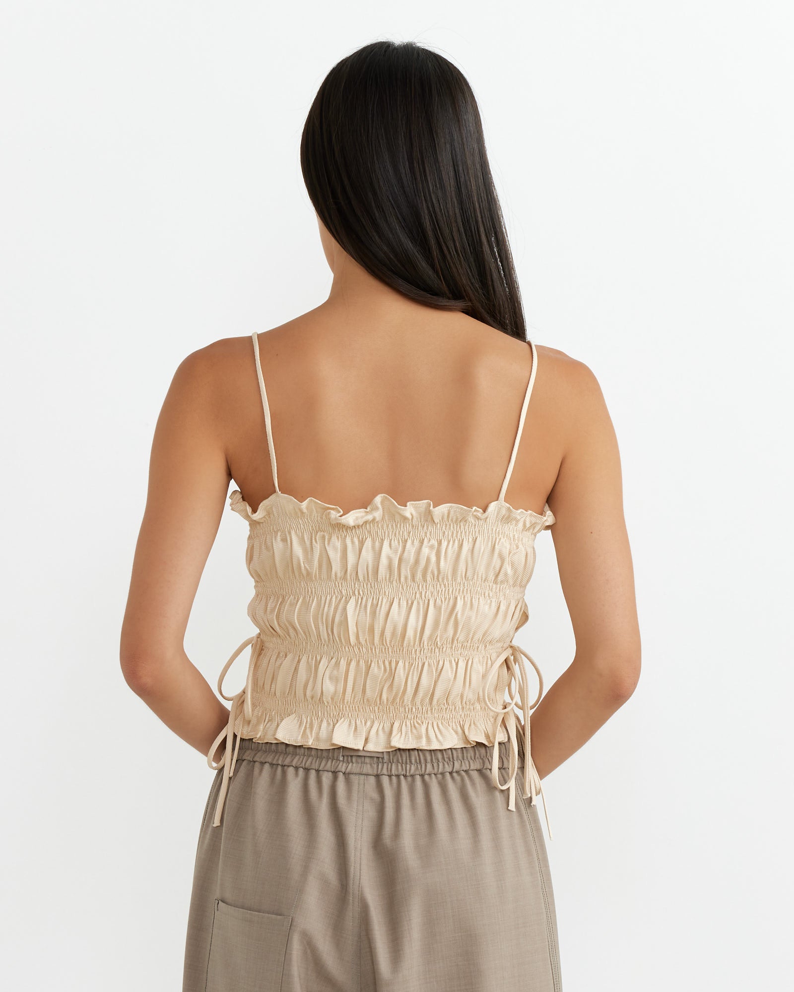 Viscose Gathered Top in Shell