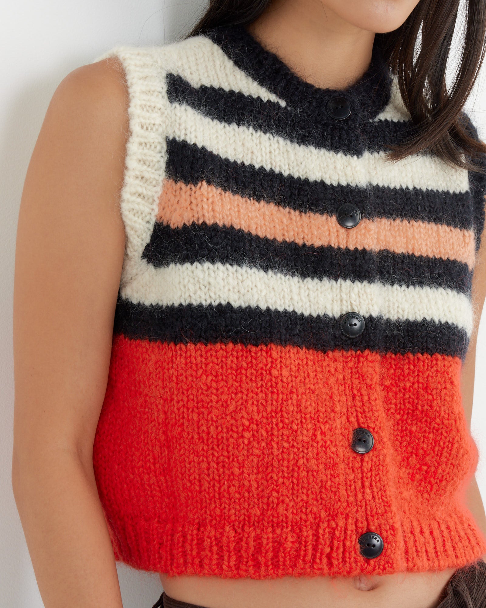 Cordera Mohair Striped Waistcoast - Multi Red / OS (261226)