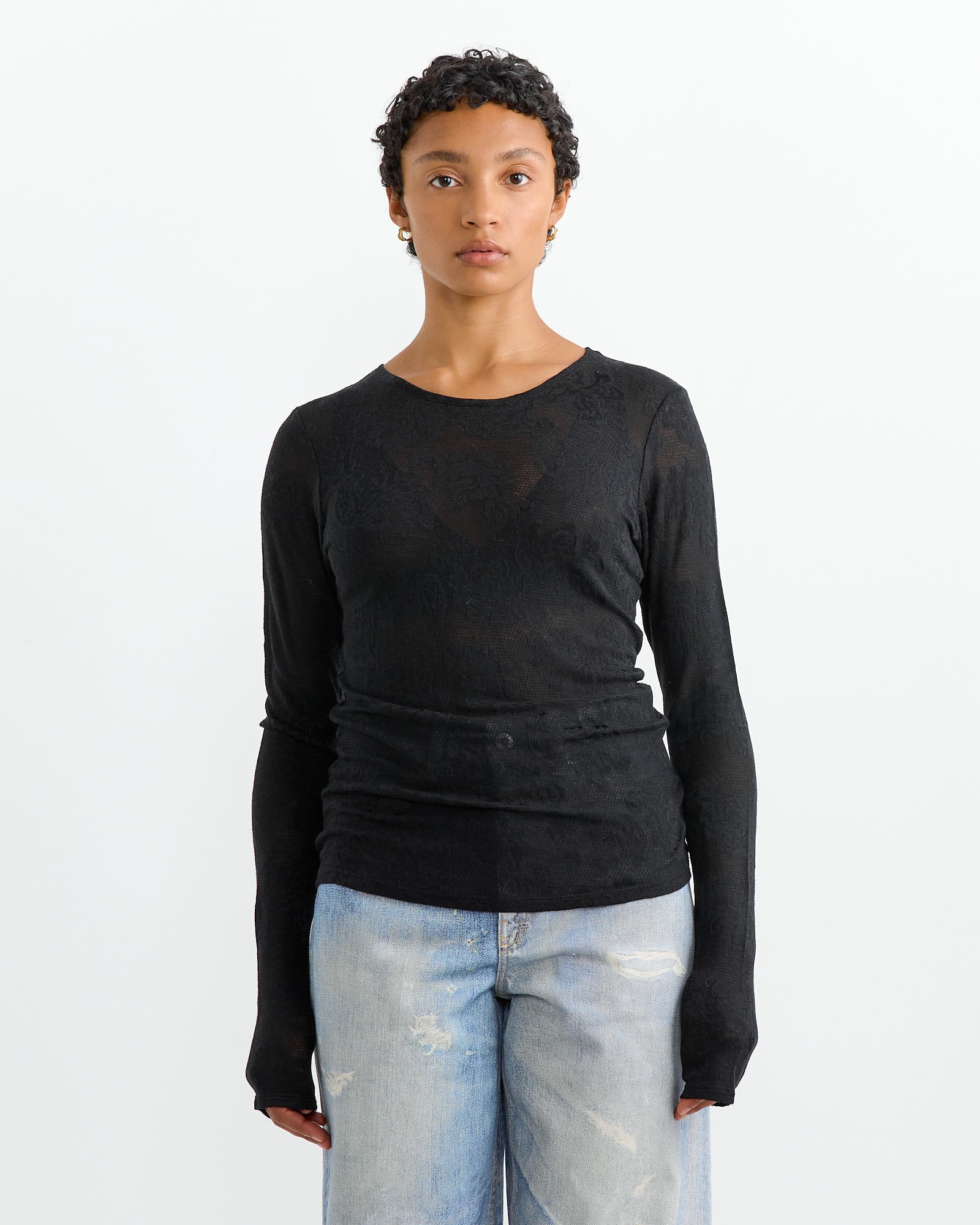 Our Legacy Super Slim L/S T-Shirt Black Romantic - Black Romantic / 36 (261323)