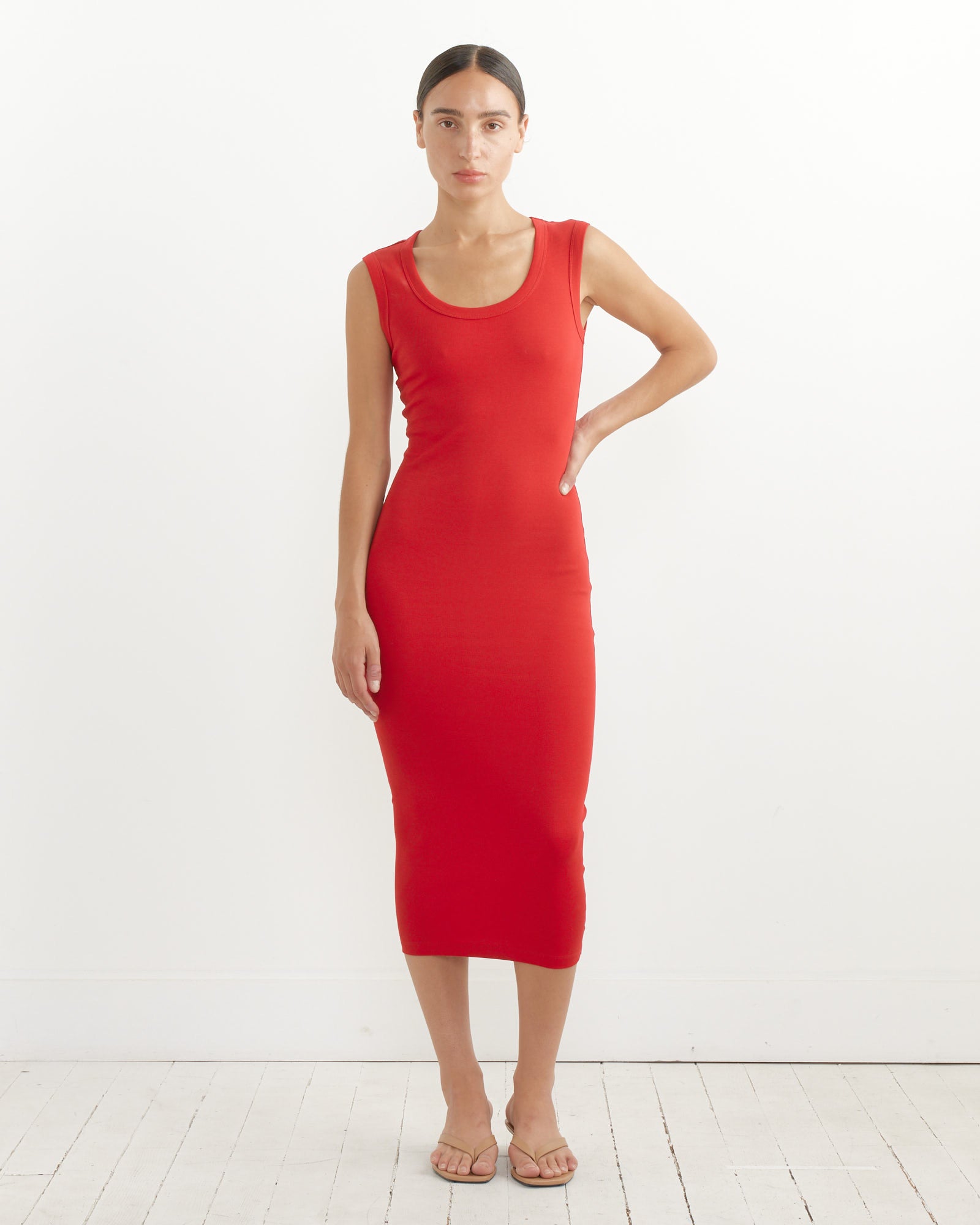 Joline Midi Dress in Red