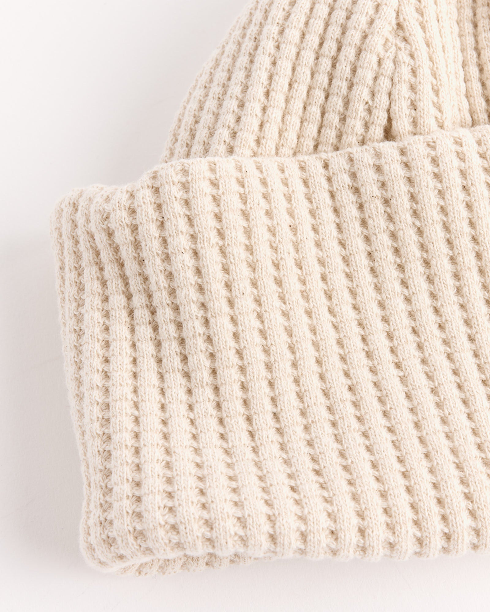 Waffle Knit Cap in Ivory