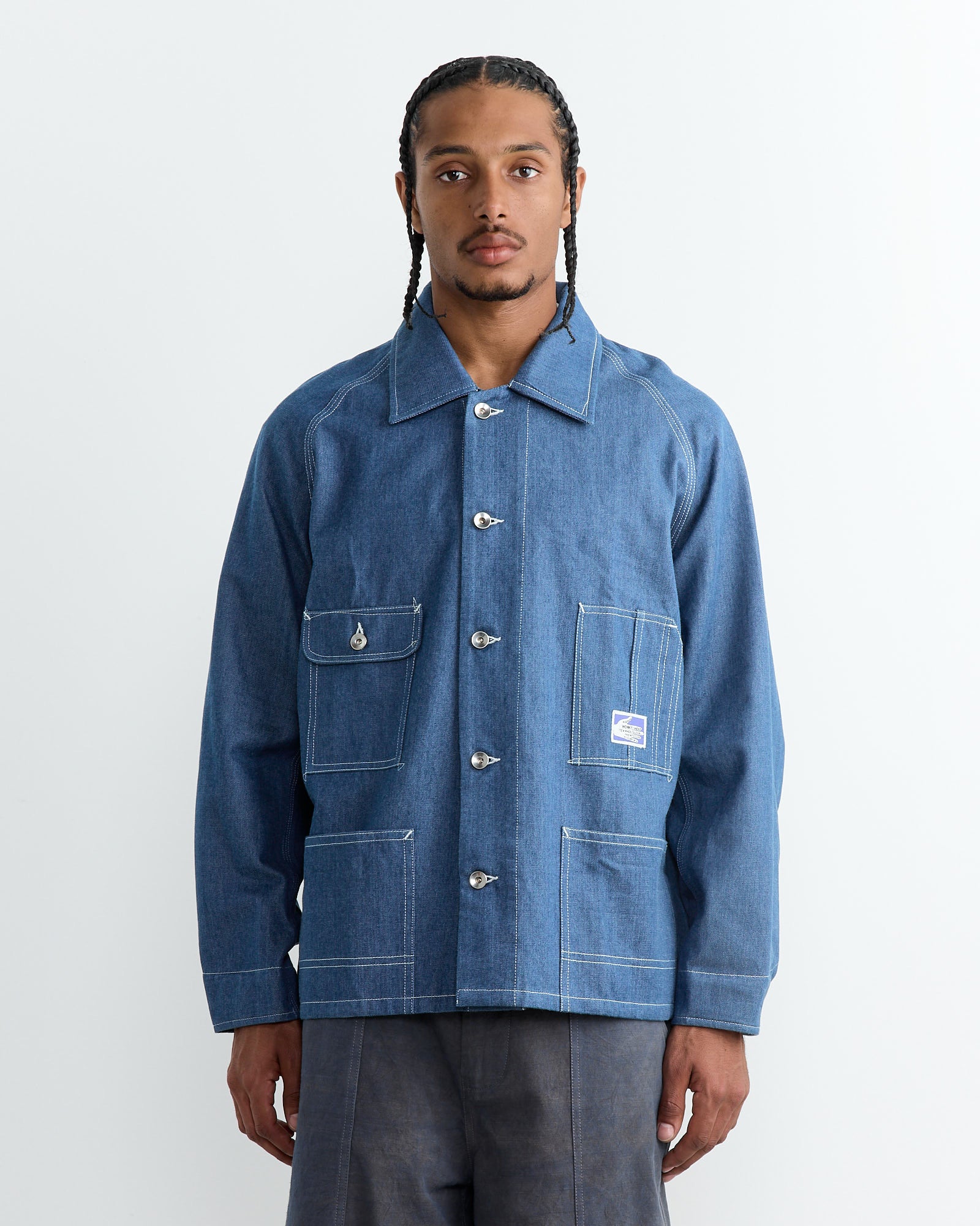 Story mfg Railroad Jacket Indigo - Indigo / L (261506)