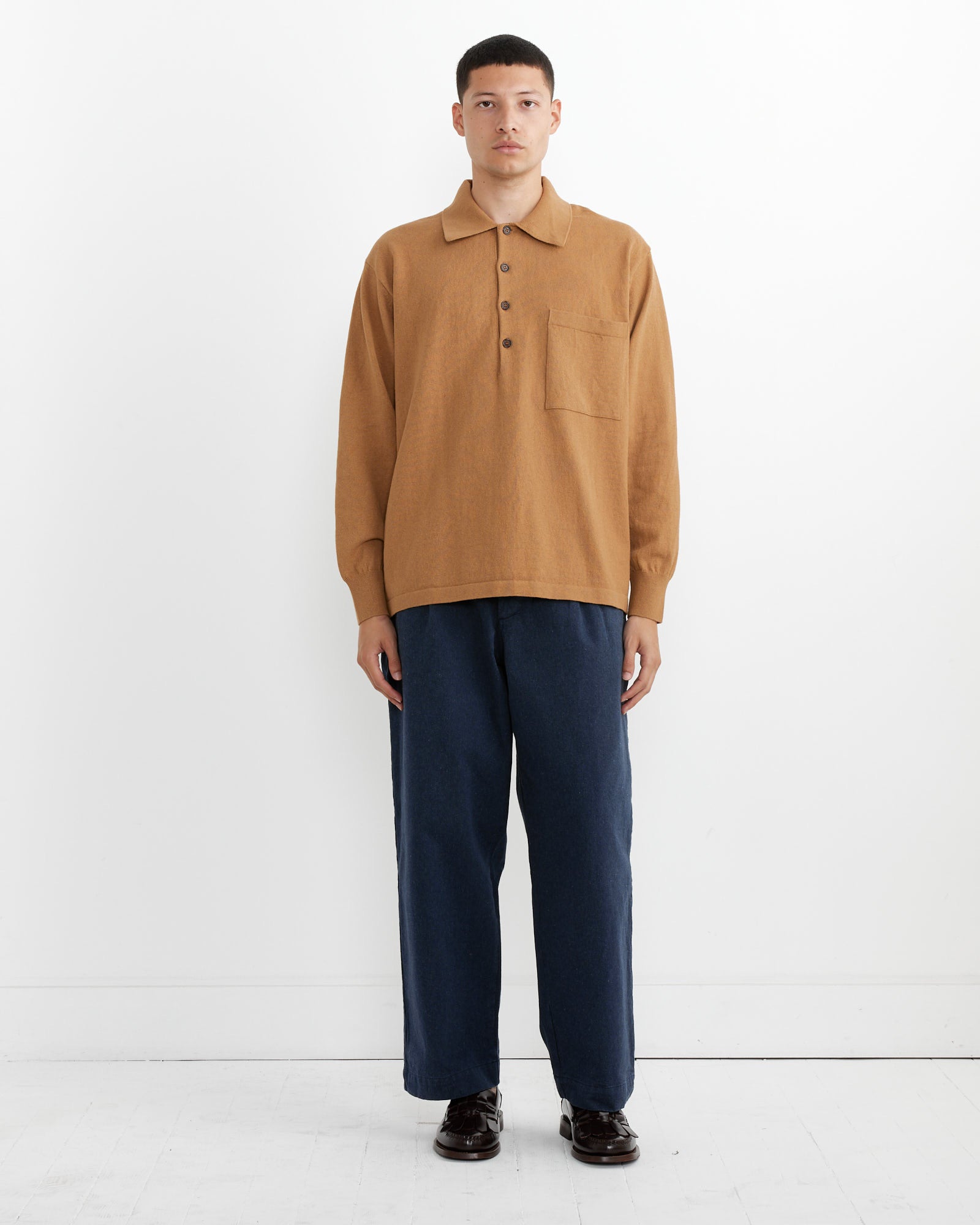 Pullover Knit Shirt in Cumin