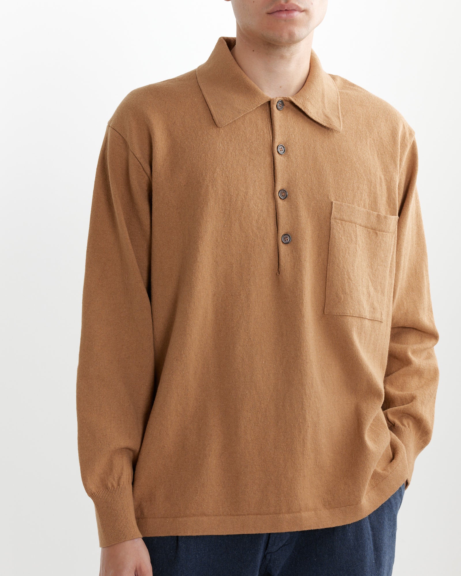 Pullover Knit Shirt in Cumin