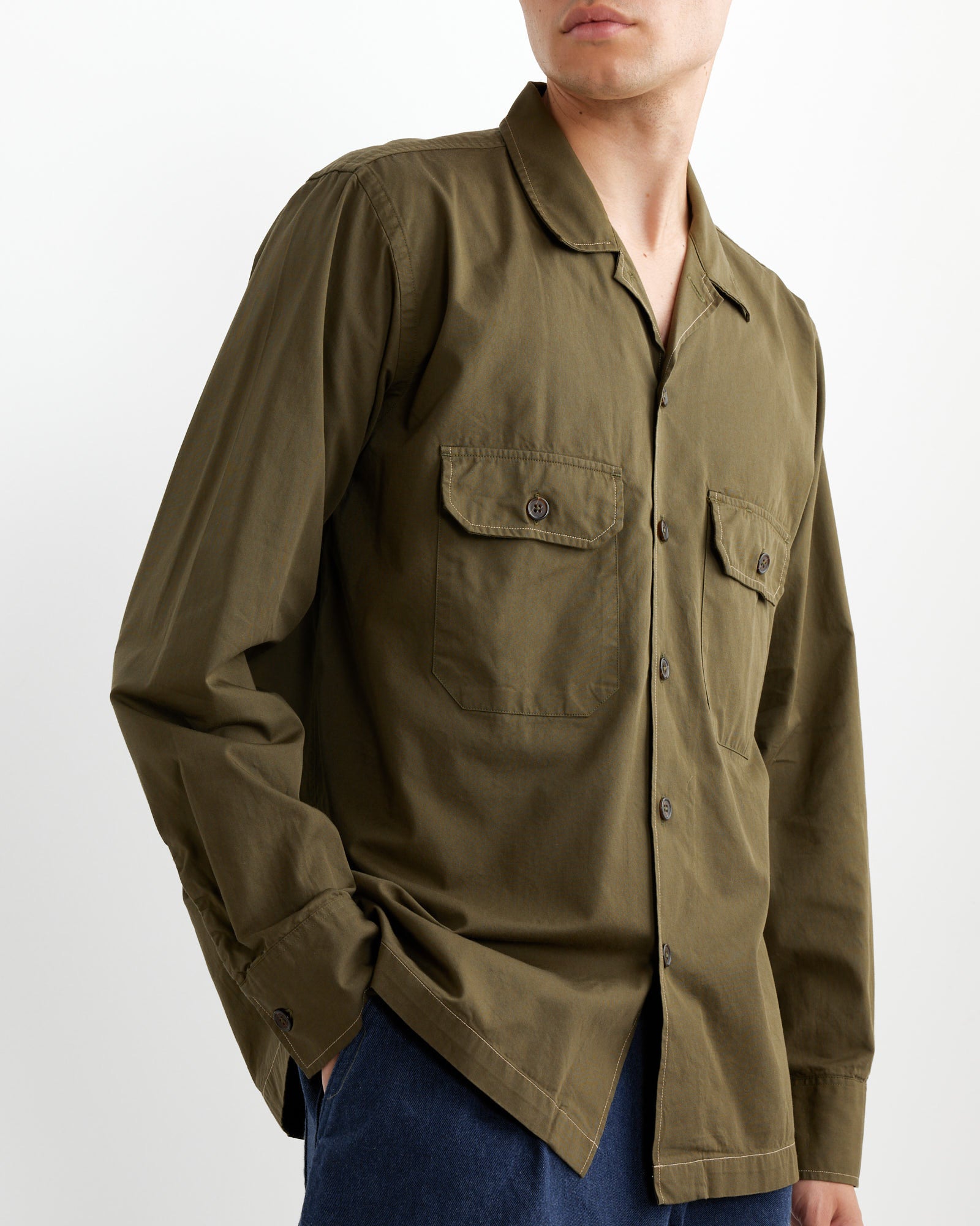 Universal Works Utility Shirt Olive - Olive / L (261576)