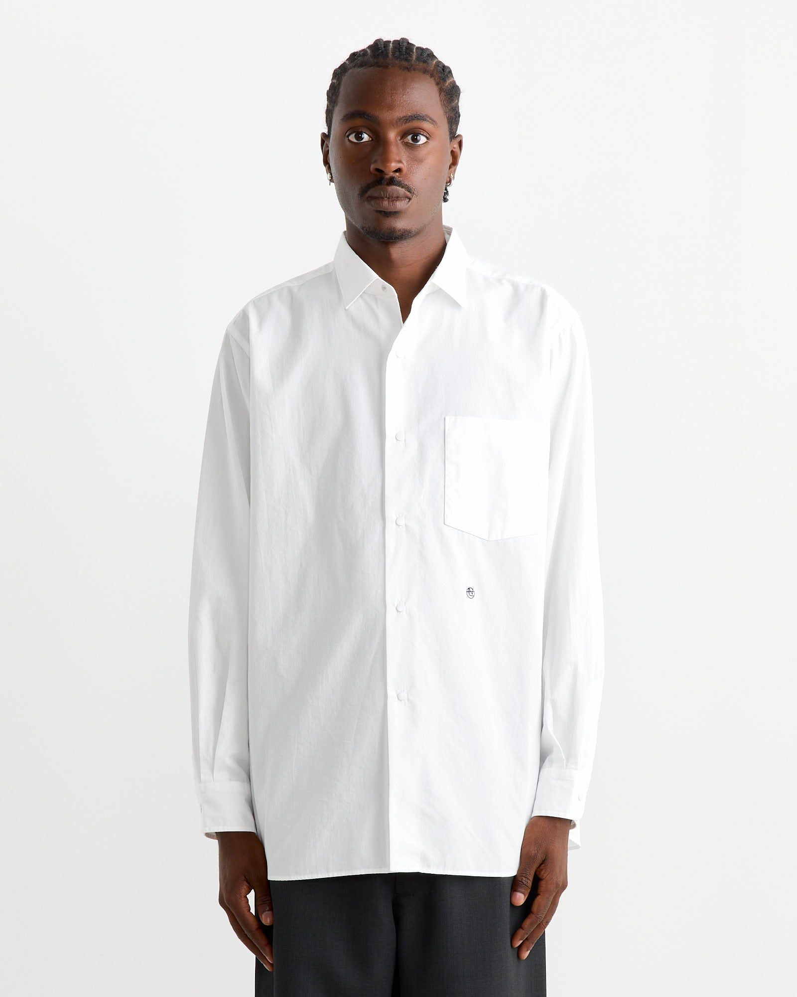 Regular Collar Wind Shirt in Off White