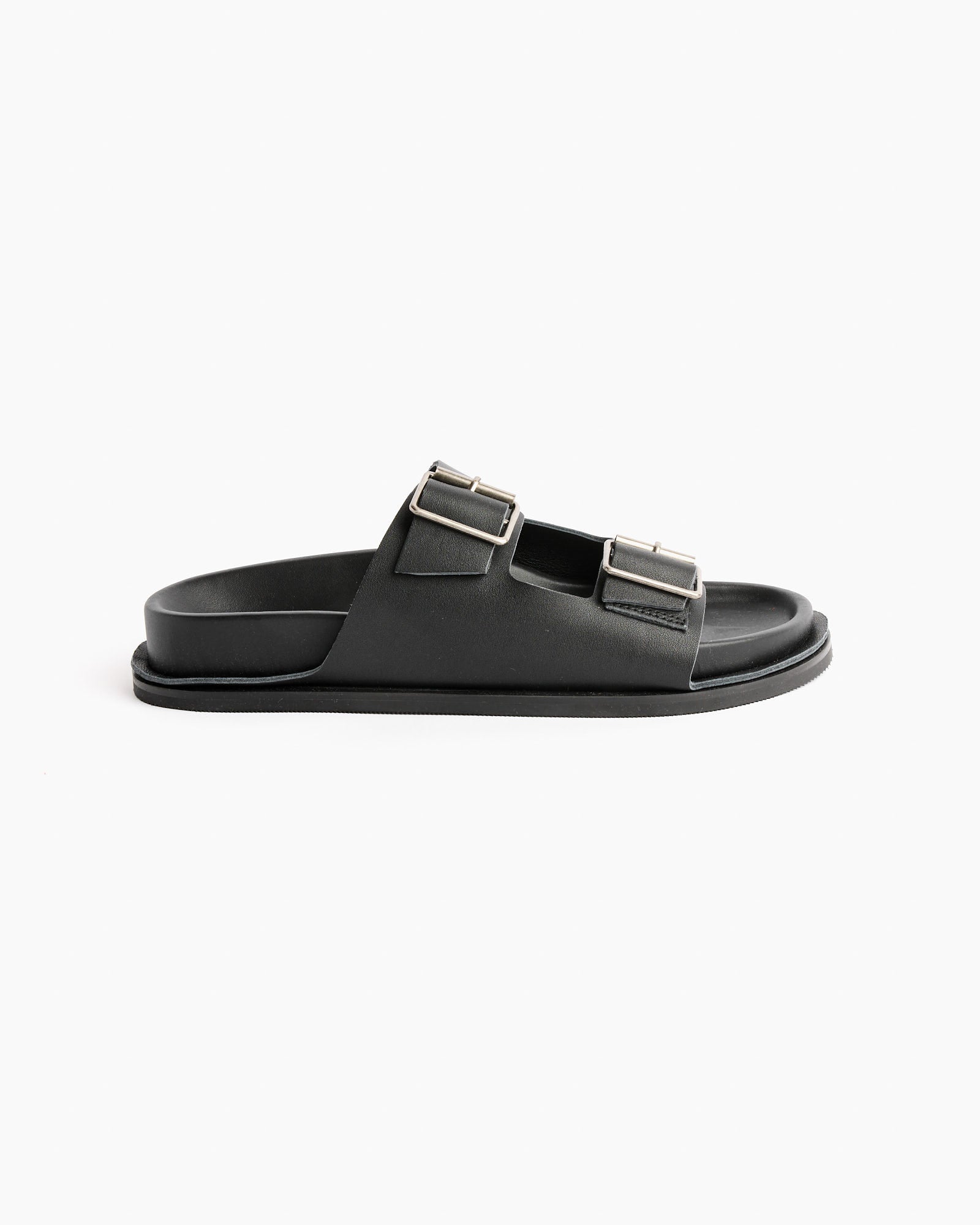 St. Agni Double Buckle Slides Black - Black / 38 (262077)