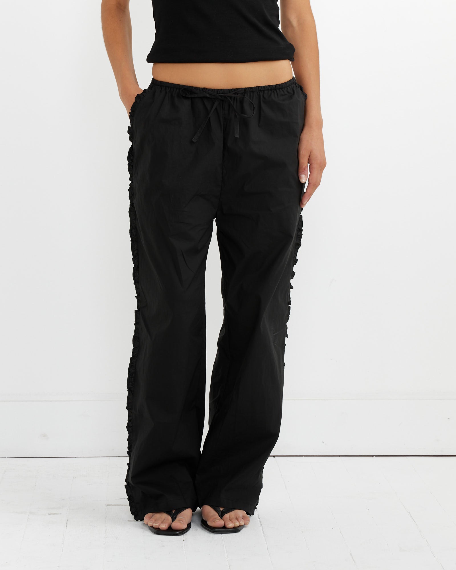 Deiji Studios Ruffle Pant Black - Black / XS (262108)