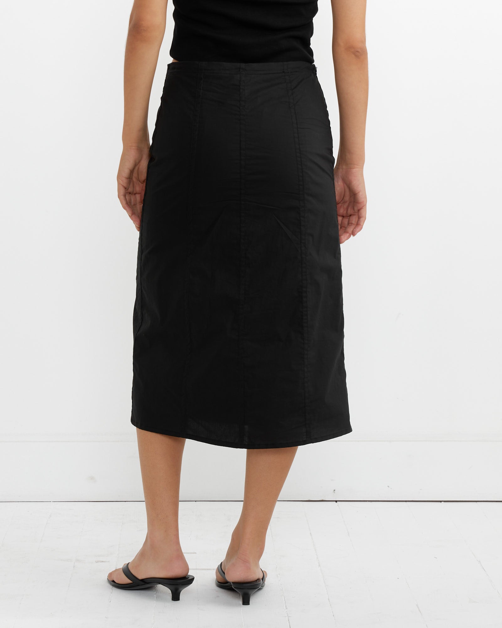 Deiji Studios Double Lace Up Skirt Black - Black / XS (262112)