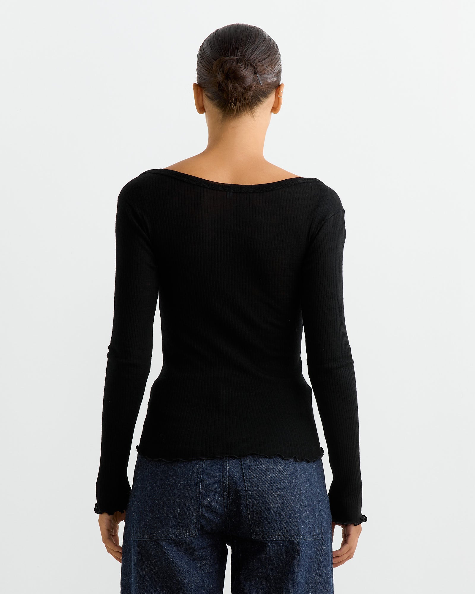 Baserange Disc L/S Top Black - Black / S (262381)