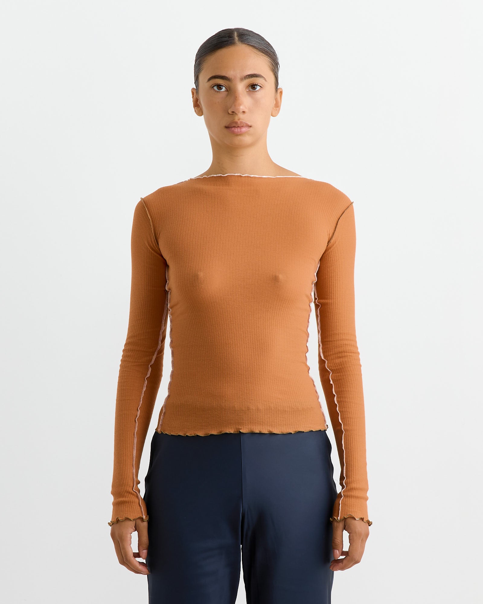 Baserange Vein L/S Top Dre Orange - Dre Orange / S (262397)