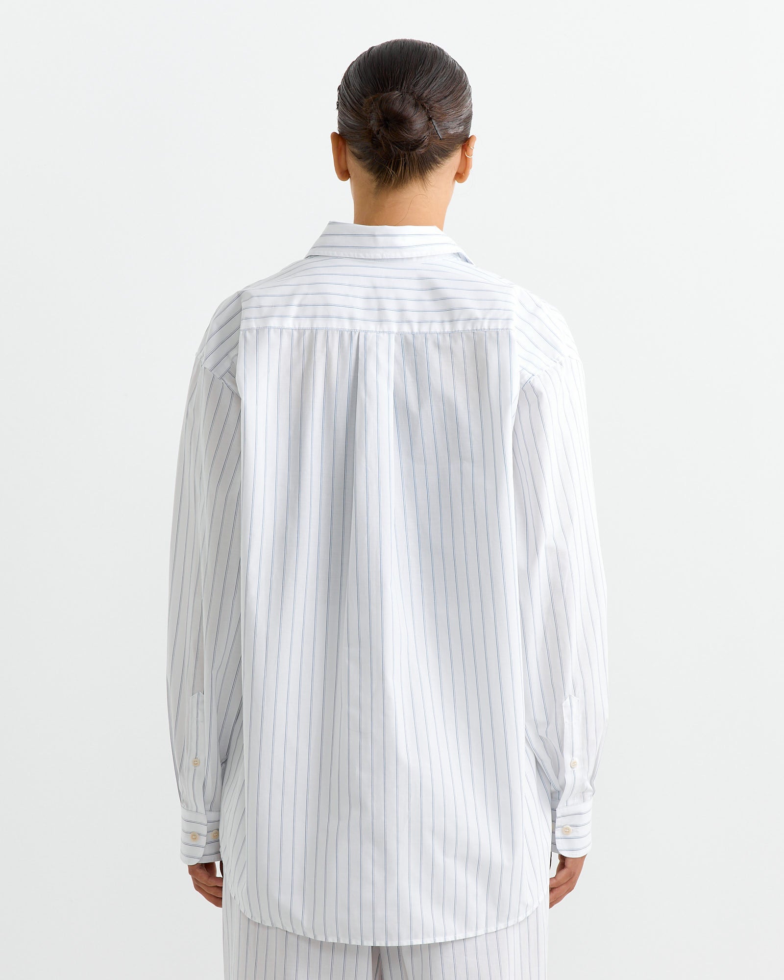 Ole Shirt in White Blue Stripe