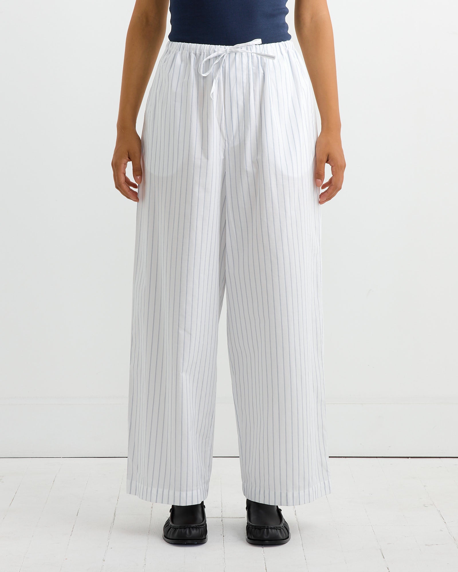 Kolla Pant in White Blue Stripe