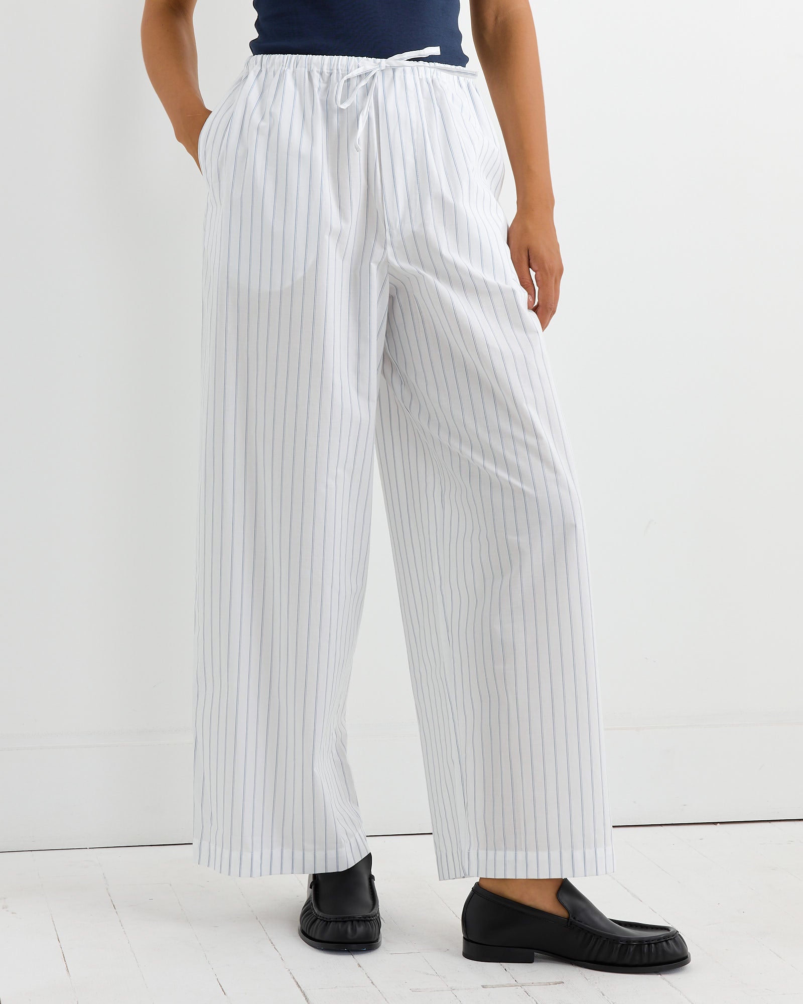 Kolla Pant in White Blue Stripe