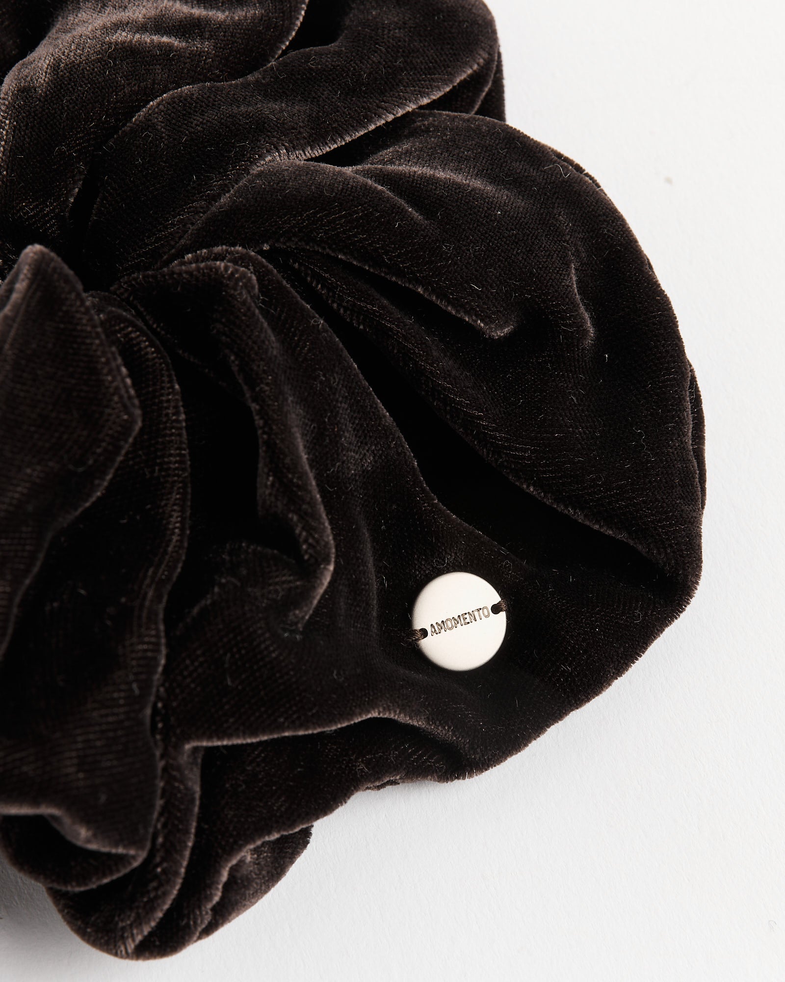 Velvet Scrunchie in Dark Brown