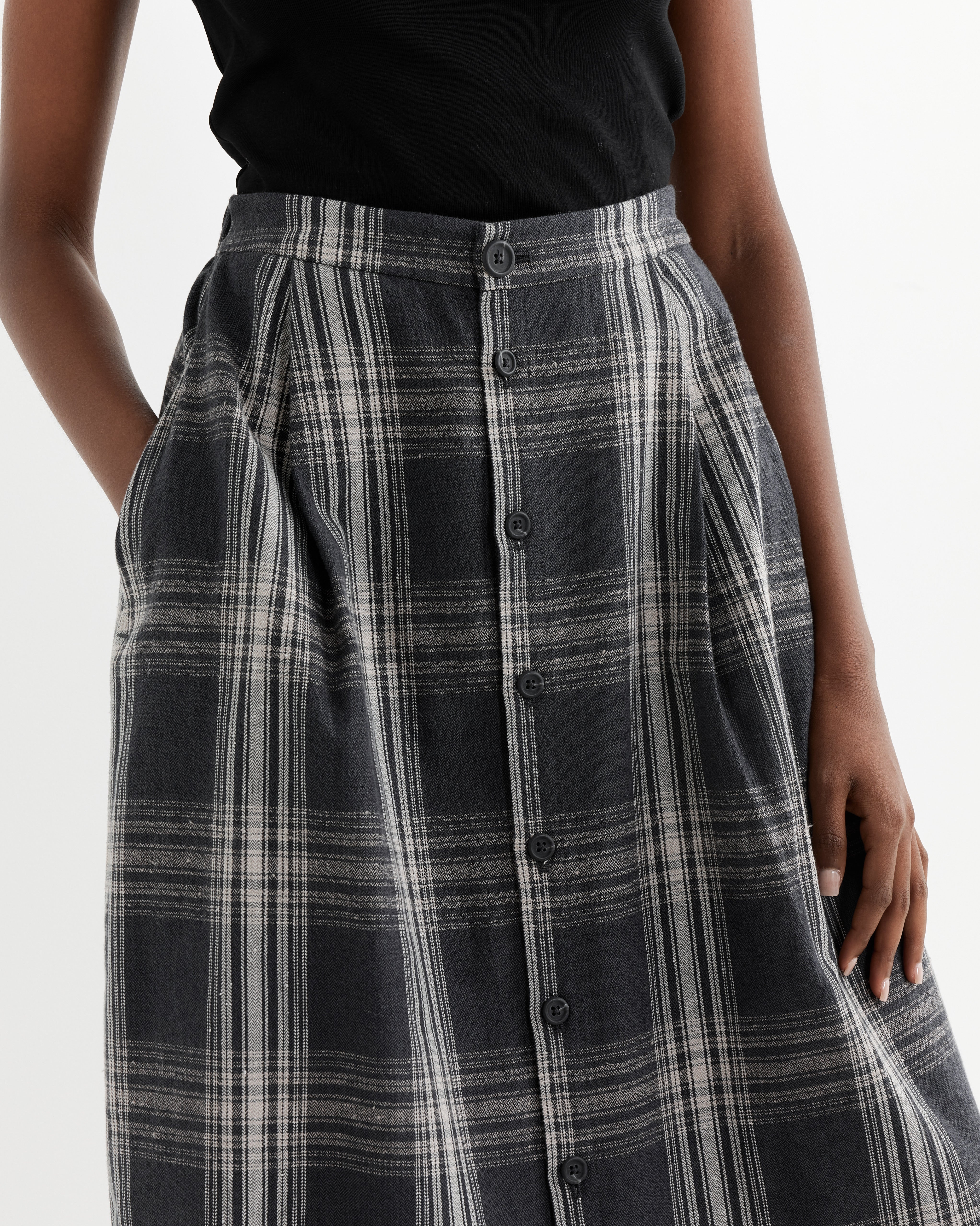 Placket Skirt in Plaid