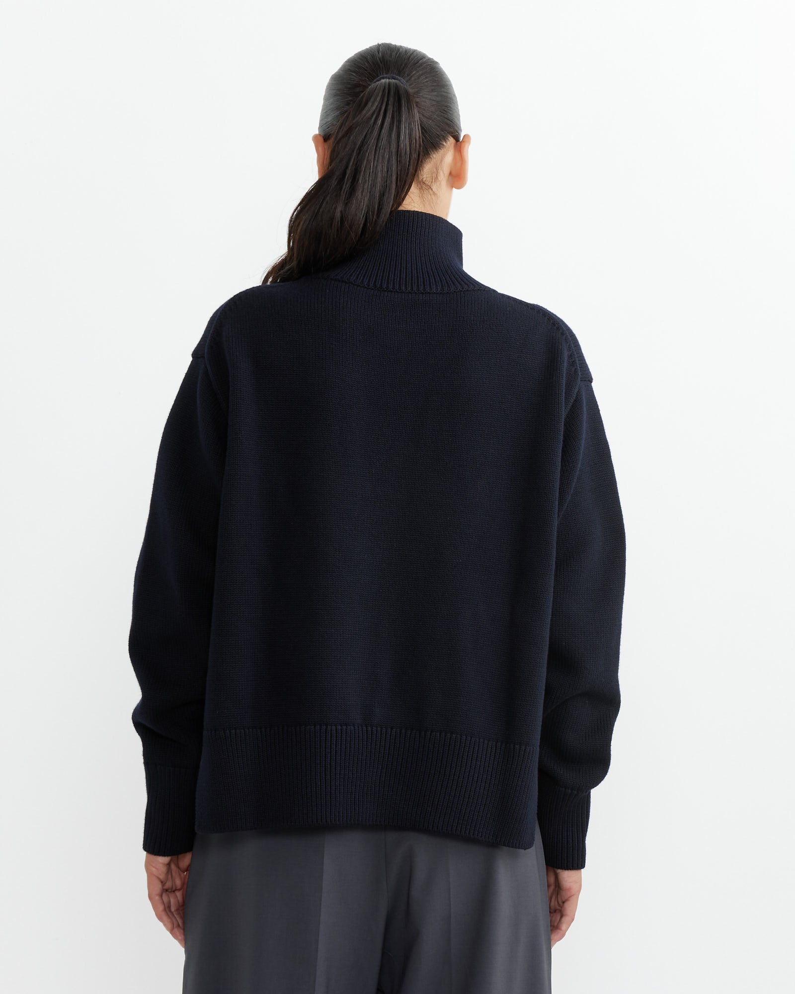 Patria Roll Neck Sweater in Dark Navy