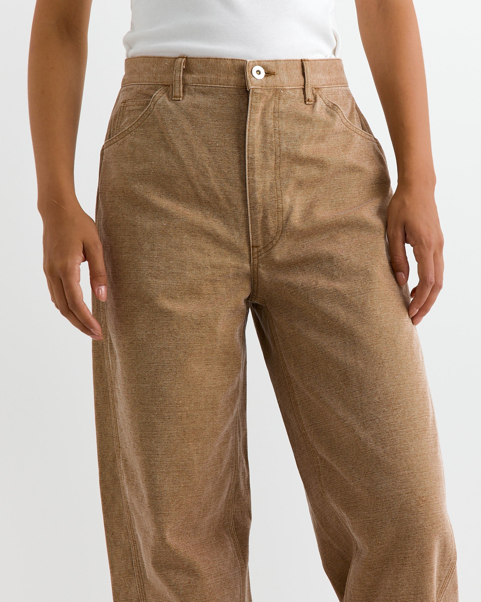 Auralee Canvas Pant Light Brown - Light Brown / 1 (262661)