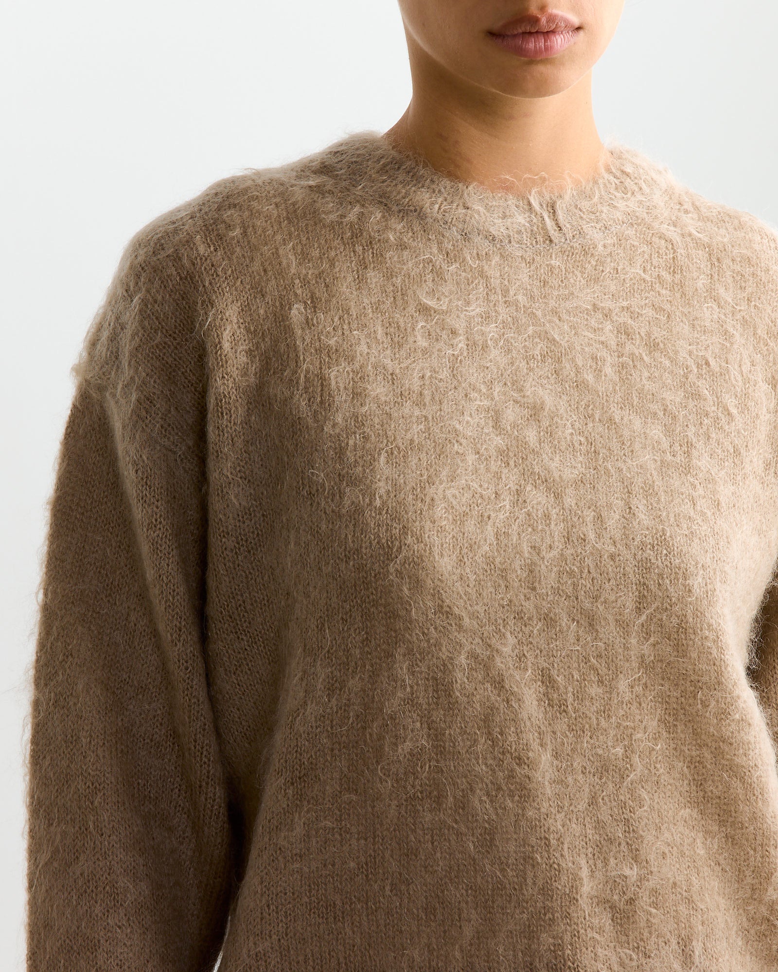 Auralee Mohair Knit Pullover Grey Beige - Grey Beige / 1 (262682)