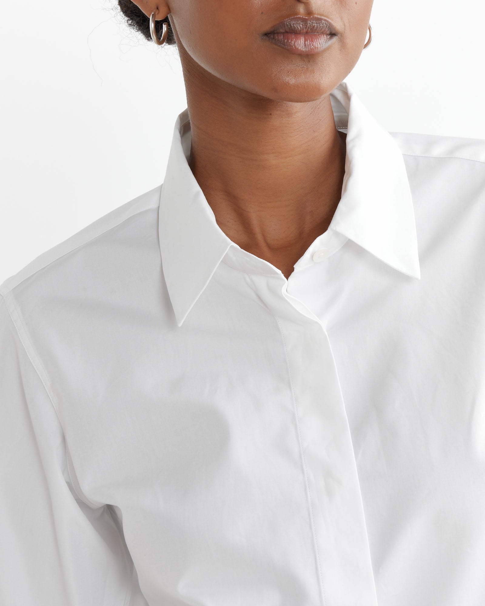 Fitted Cotton Shirt in White