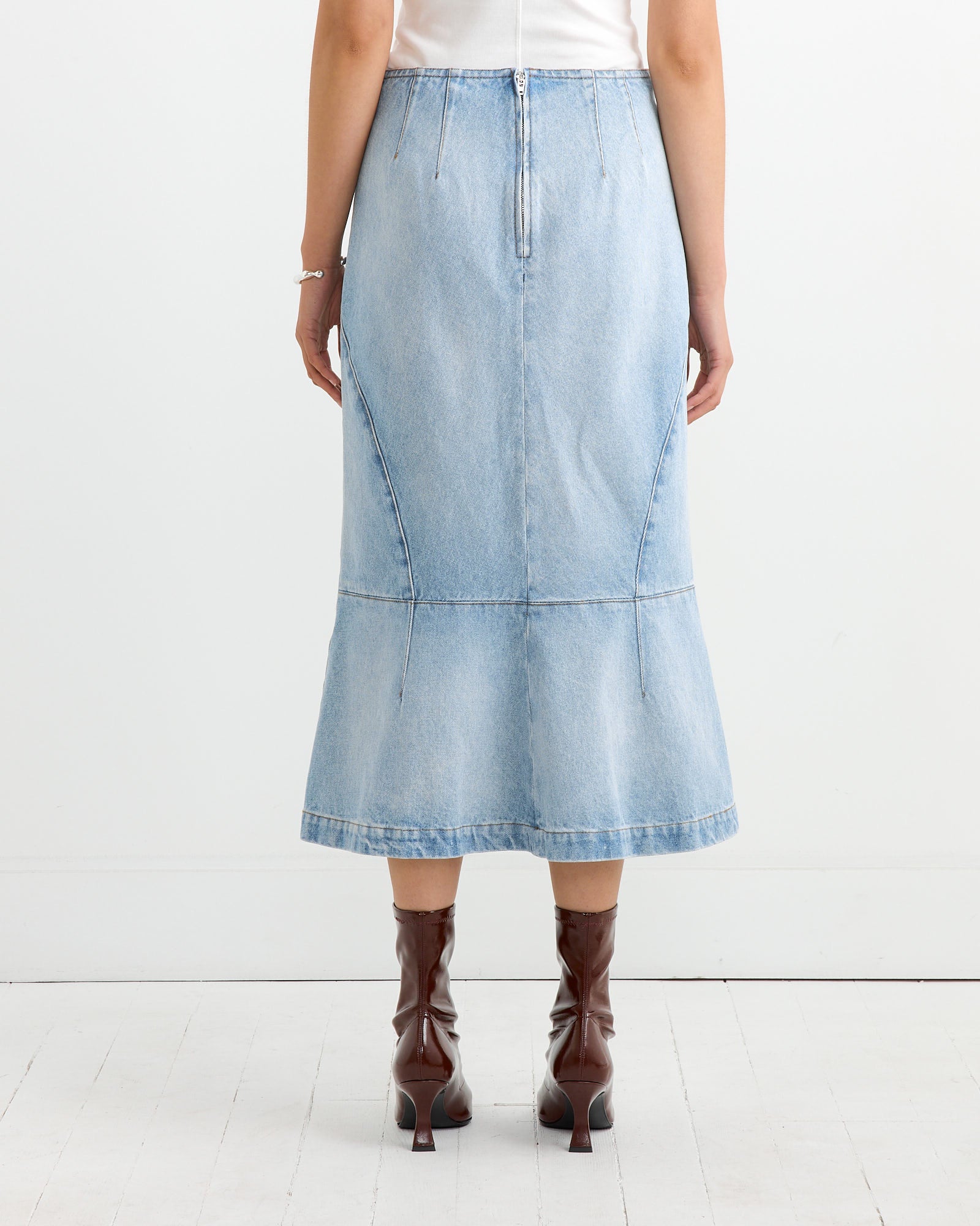 Denim Midi skirt in Light Blue