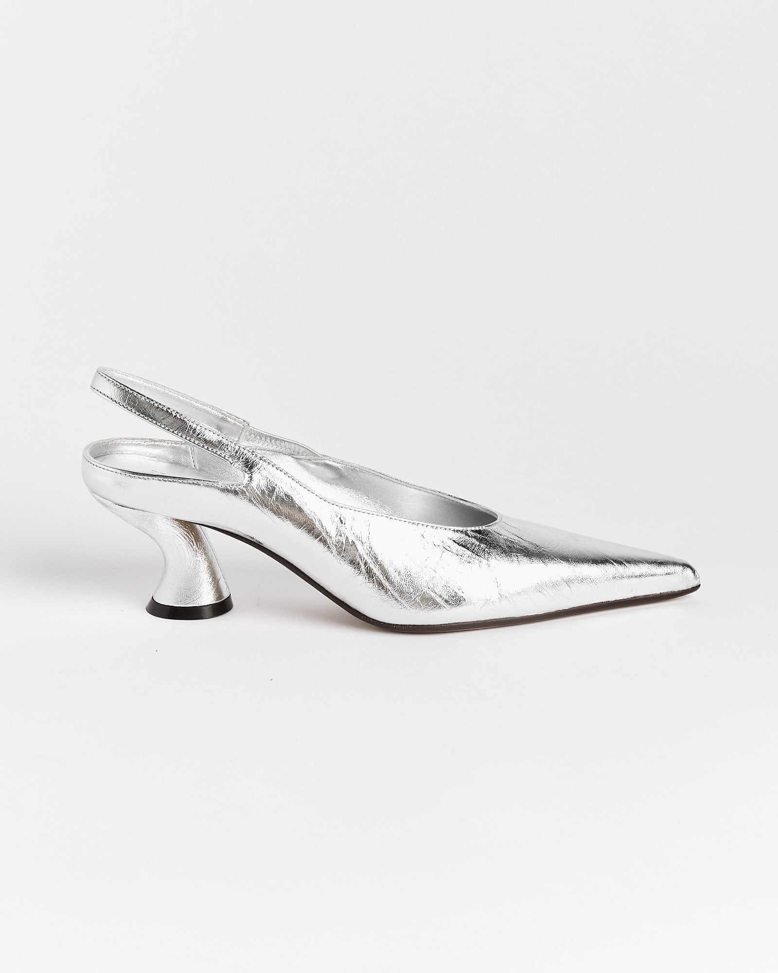 Slingback Heels in Silver